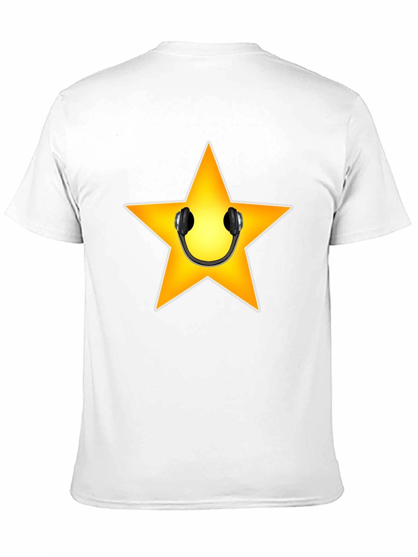 Star with Headphones Graphic Tee - Black