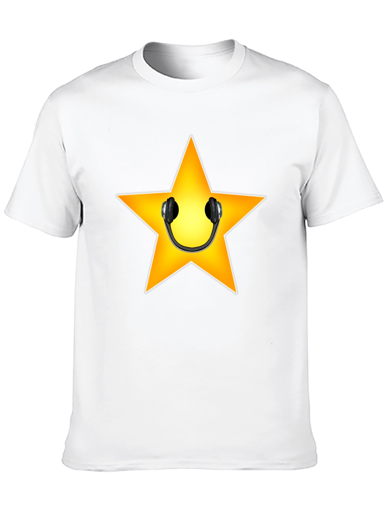Star with Headphones Graphic Tee - Black