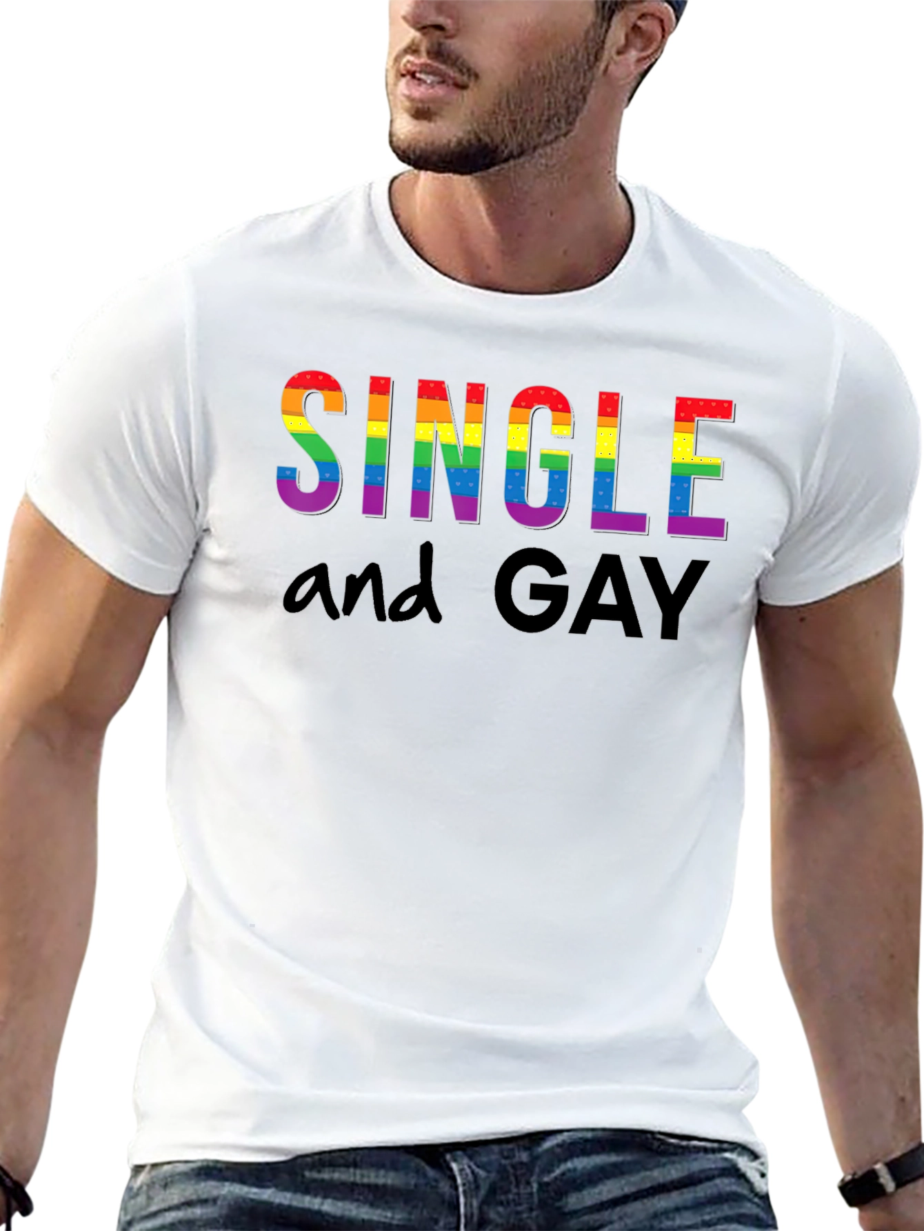Single and Gay Pride Rainbow T-Shirt