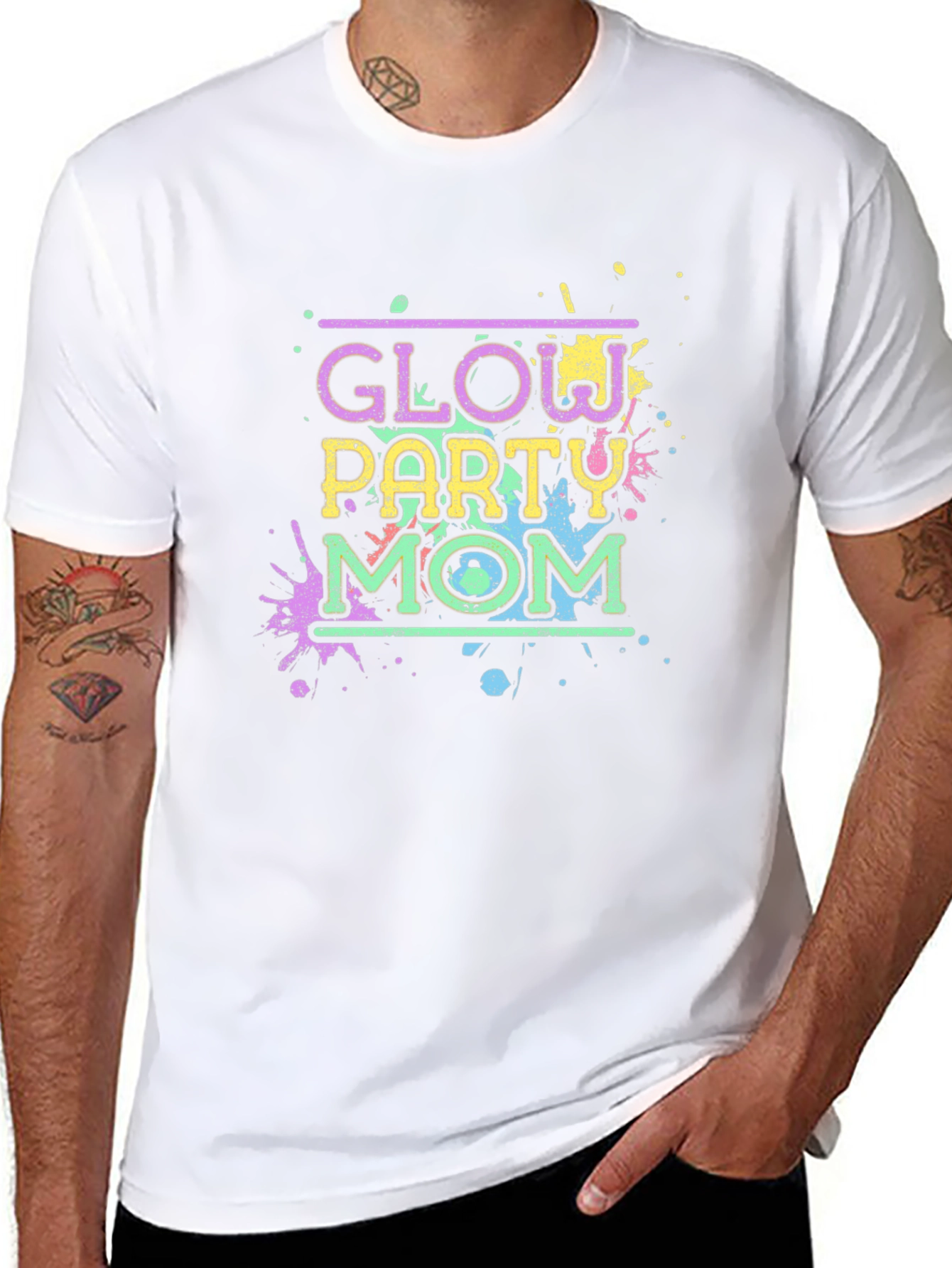 Glow Party Mom T-Shirt - Neon Fun!