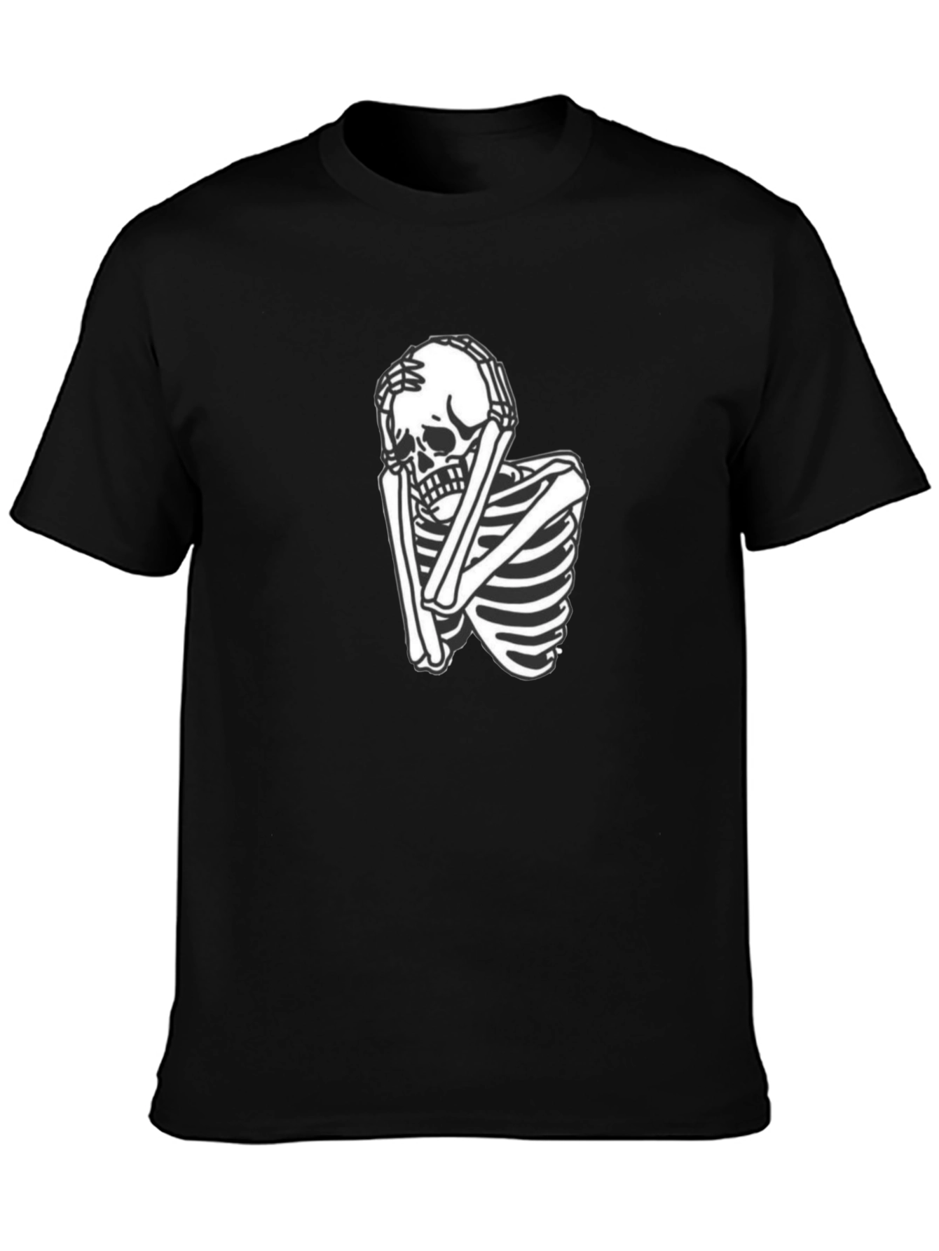 Skeleton Graphic Tee - Trendy Black T-Shirt