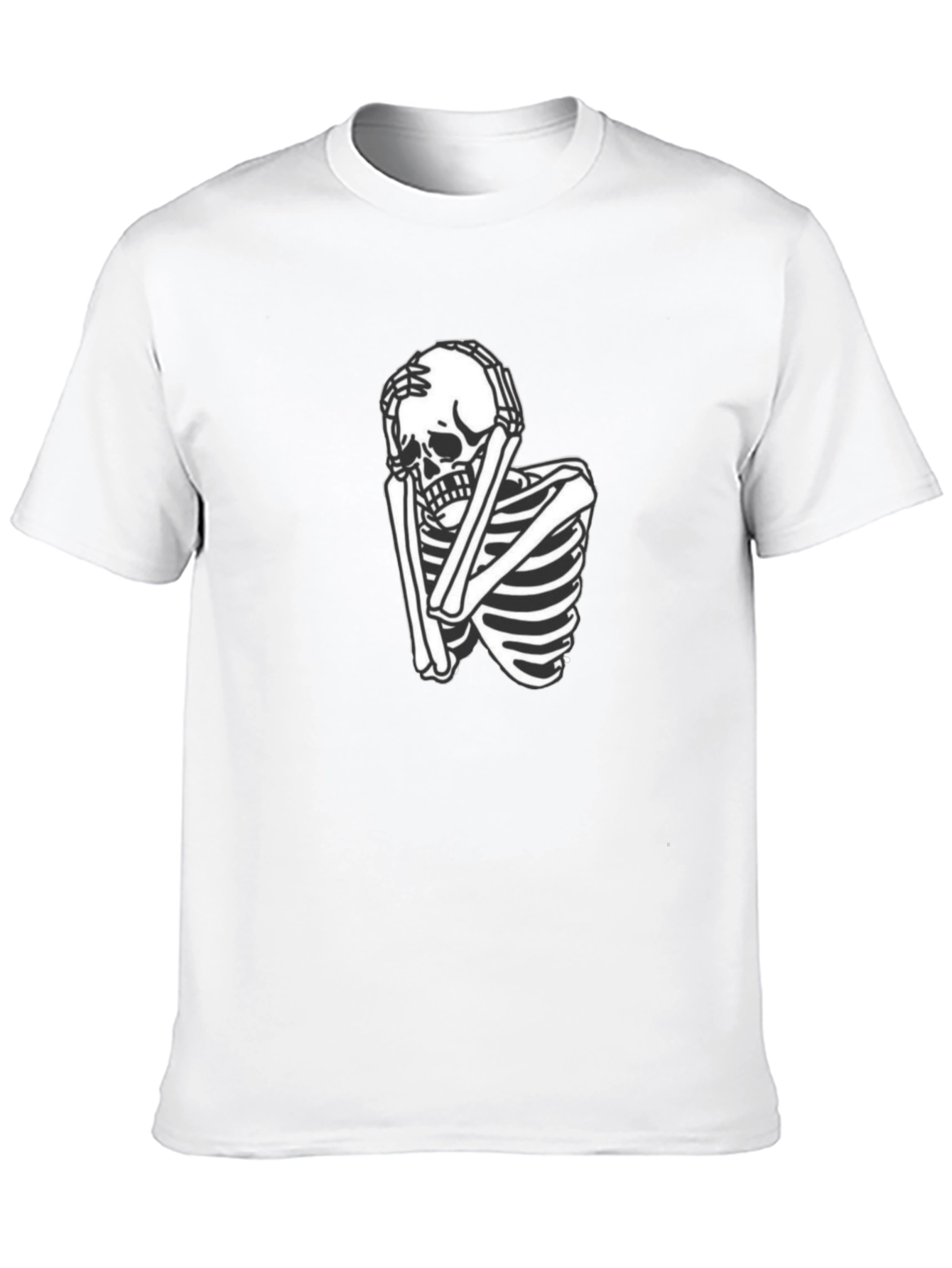 Skeleton Graphic Tee - Trendy Black T-Shirt