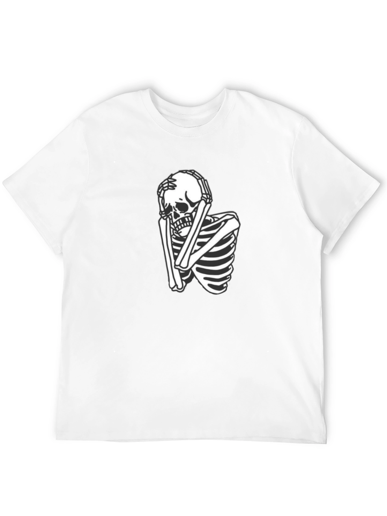 Skeleton Graphic Tee - Trendy Black T-Shirt