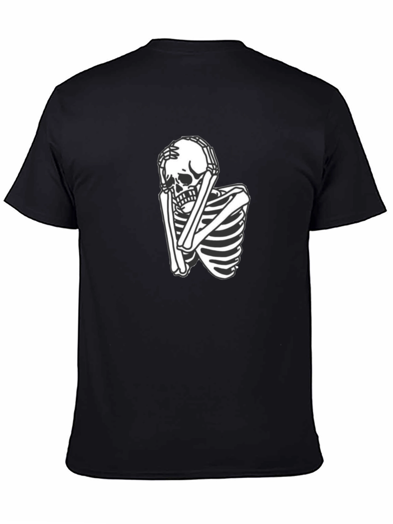 Skeleton Graphic Tee - Trendy Black T-Shirt