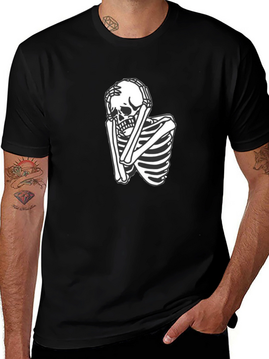 Skeleton Graphic Tee - Trendy Black T-Shirt