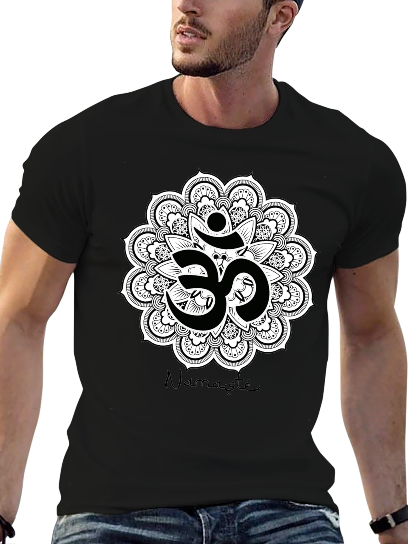 Om Mandala Namaste Black T-Shirt