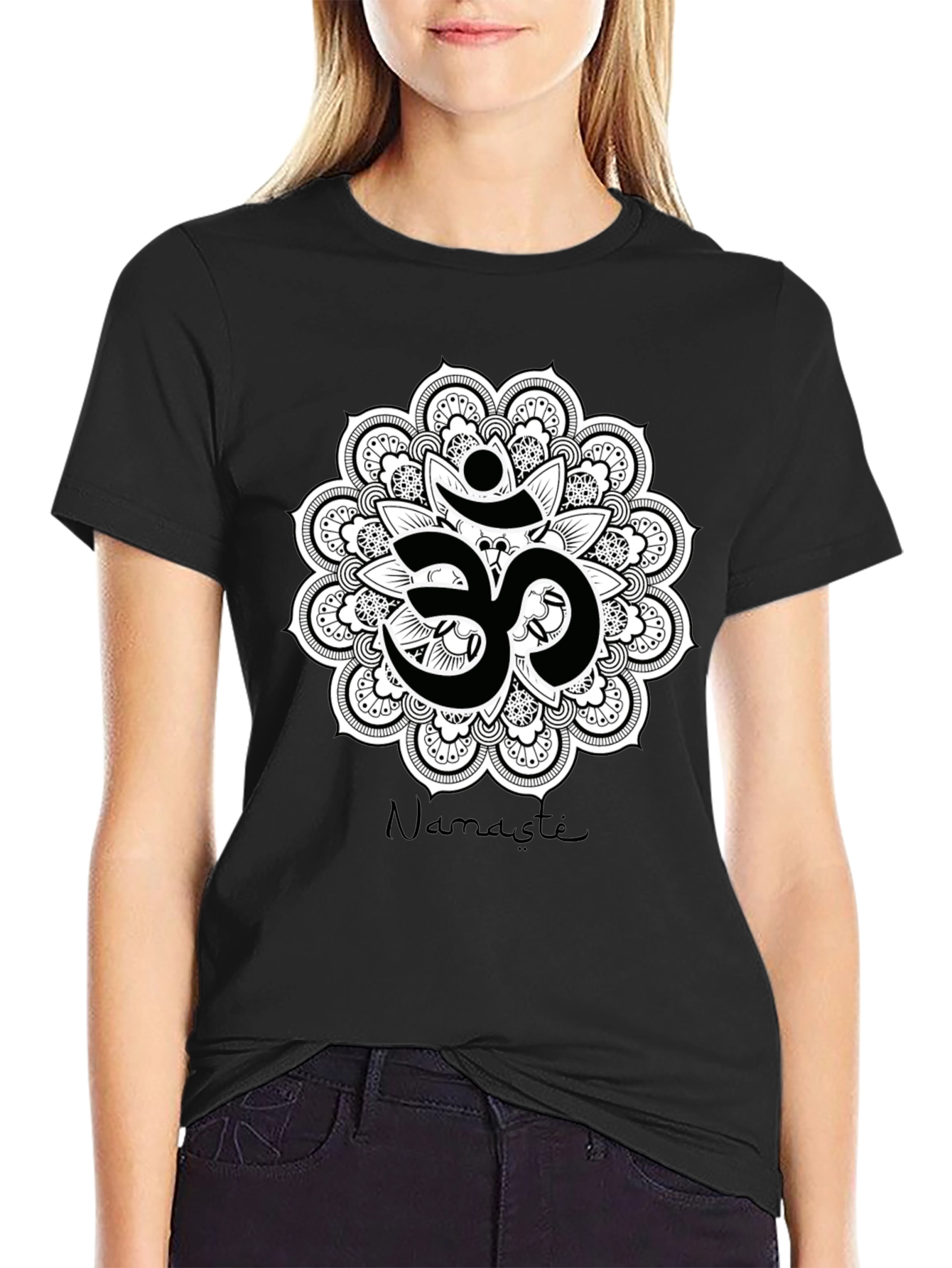 Om Mandala Namaste Black T-Shirt