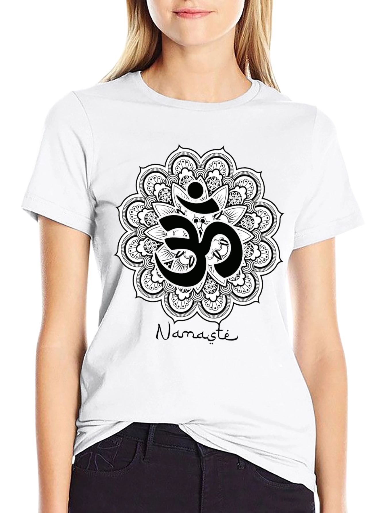 Om Mandala Namaste Black T-Shirt