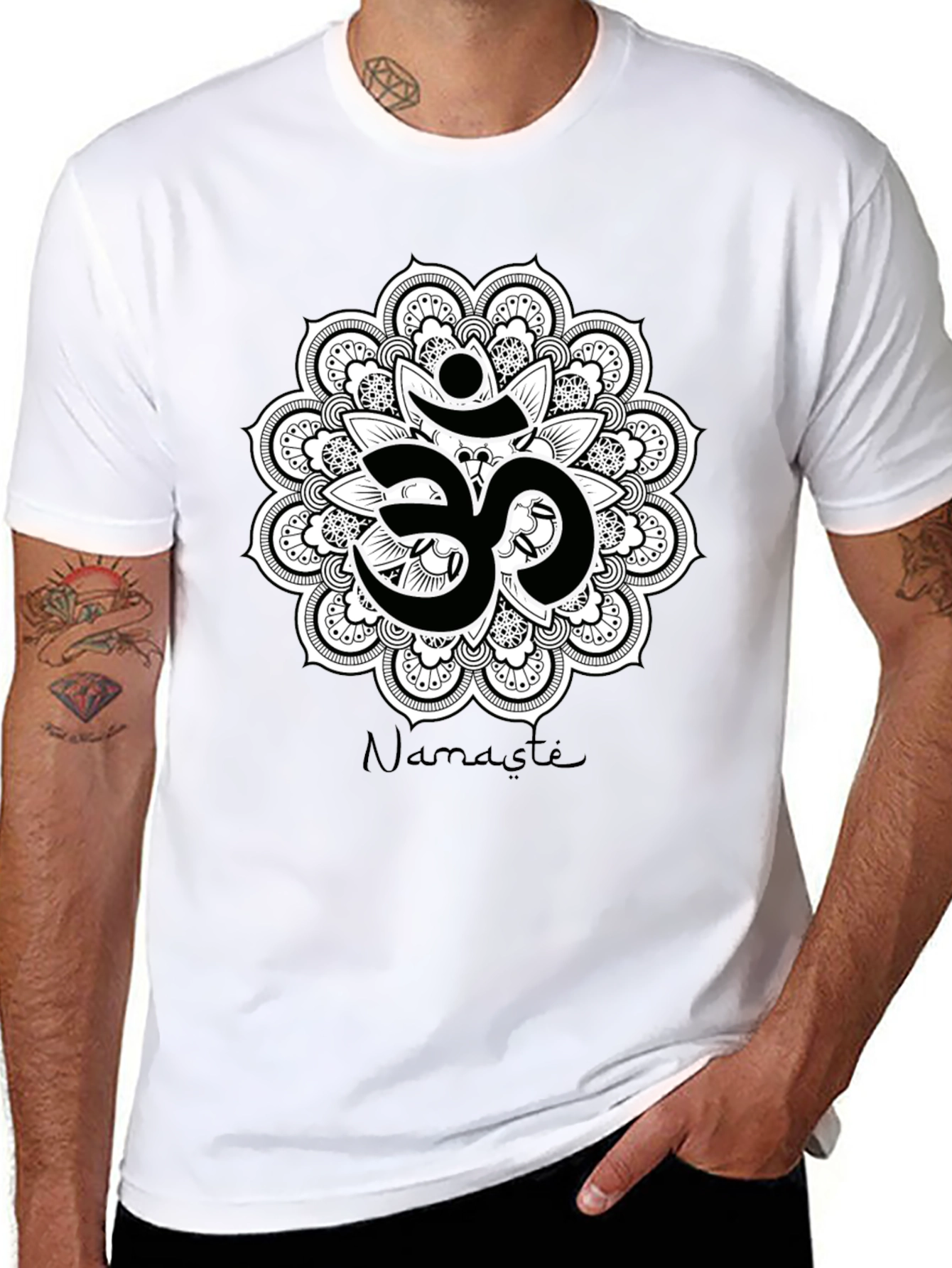 Om Mandala Namaste Black T-Shirt