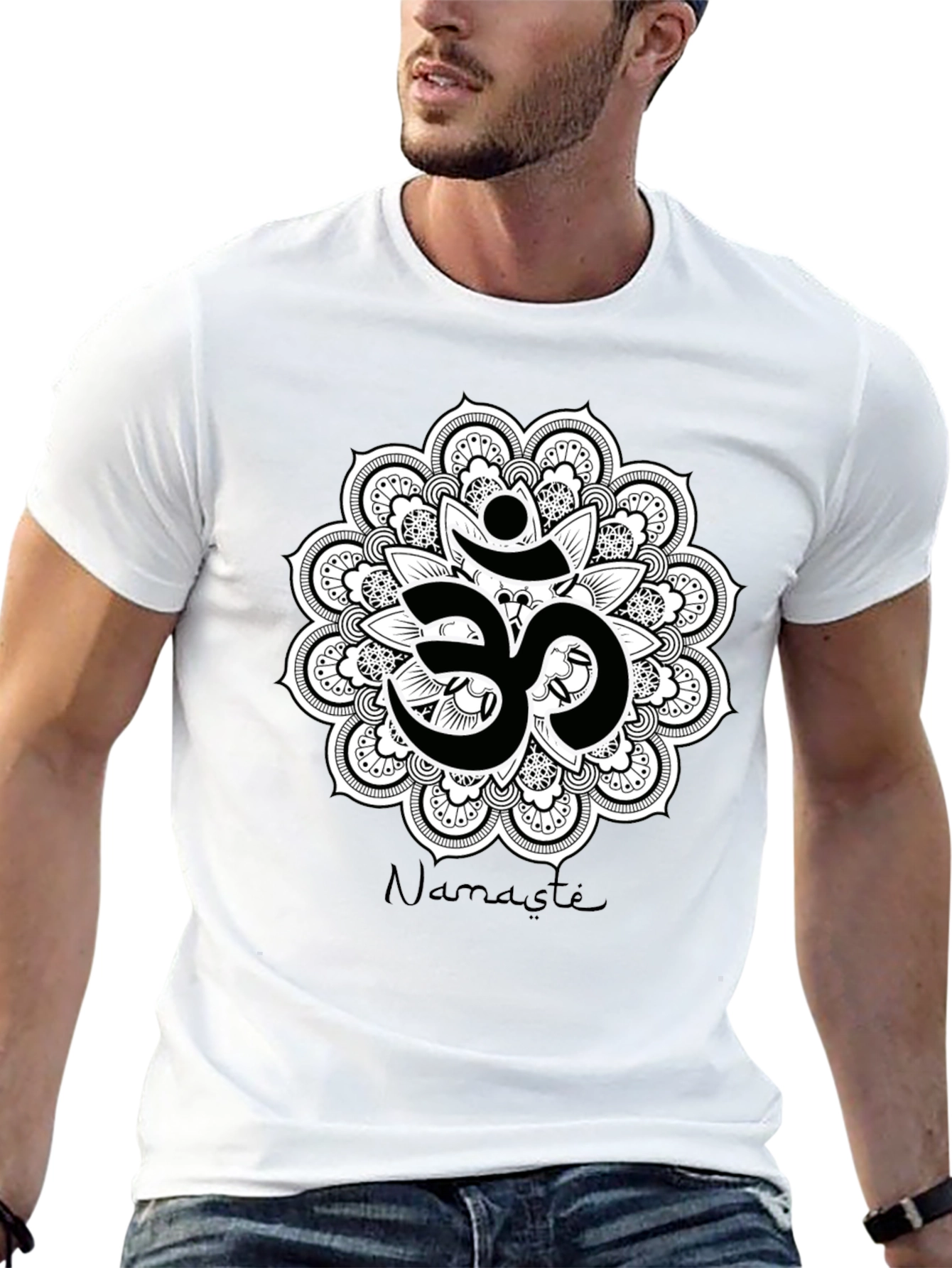 Om Mandala Namaste Black T-Shirt