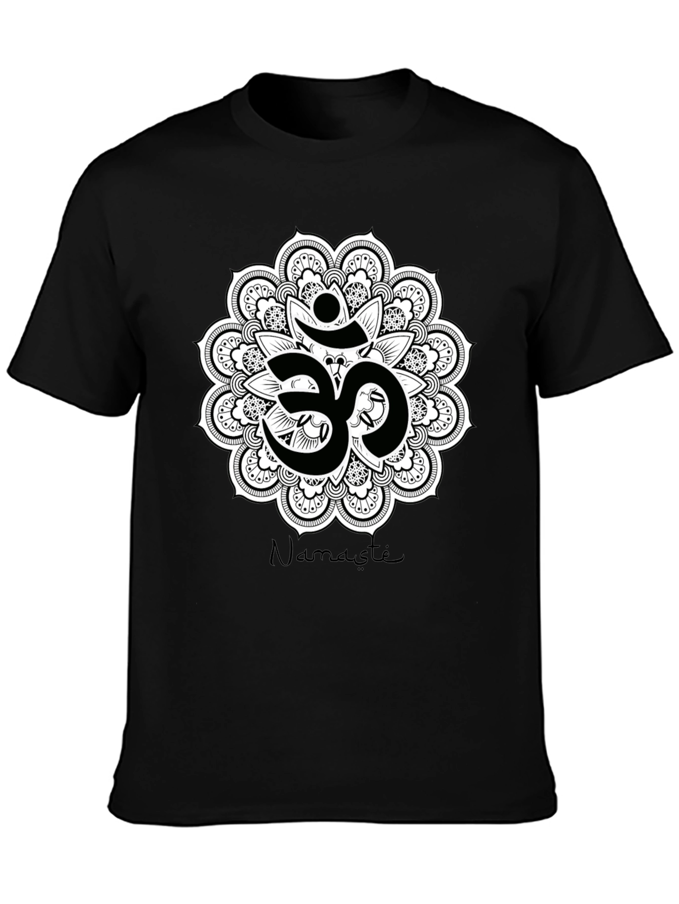 Om Mandala Namaste Black T-Shirt