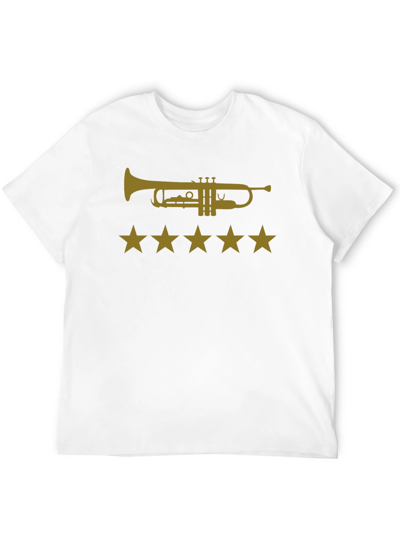 Trumpet & Stars Graphic Tee - Cool Music Shirt