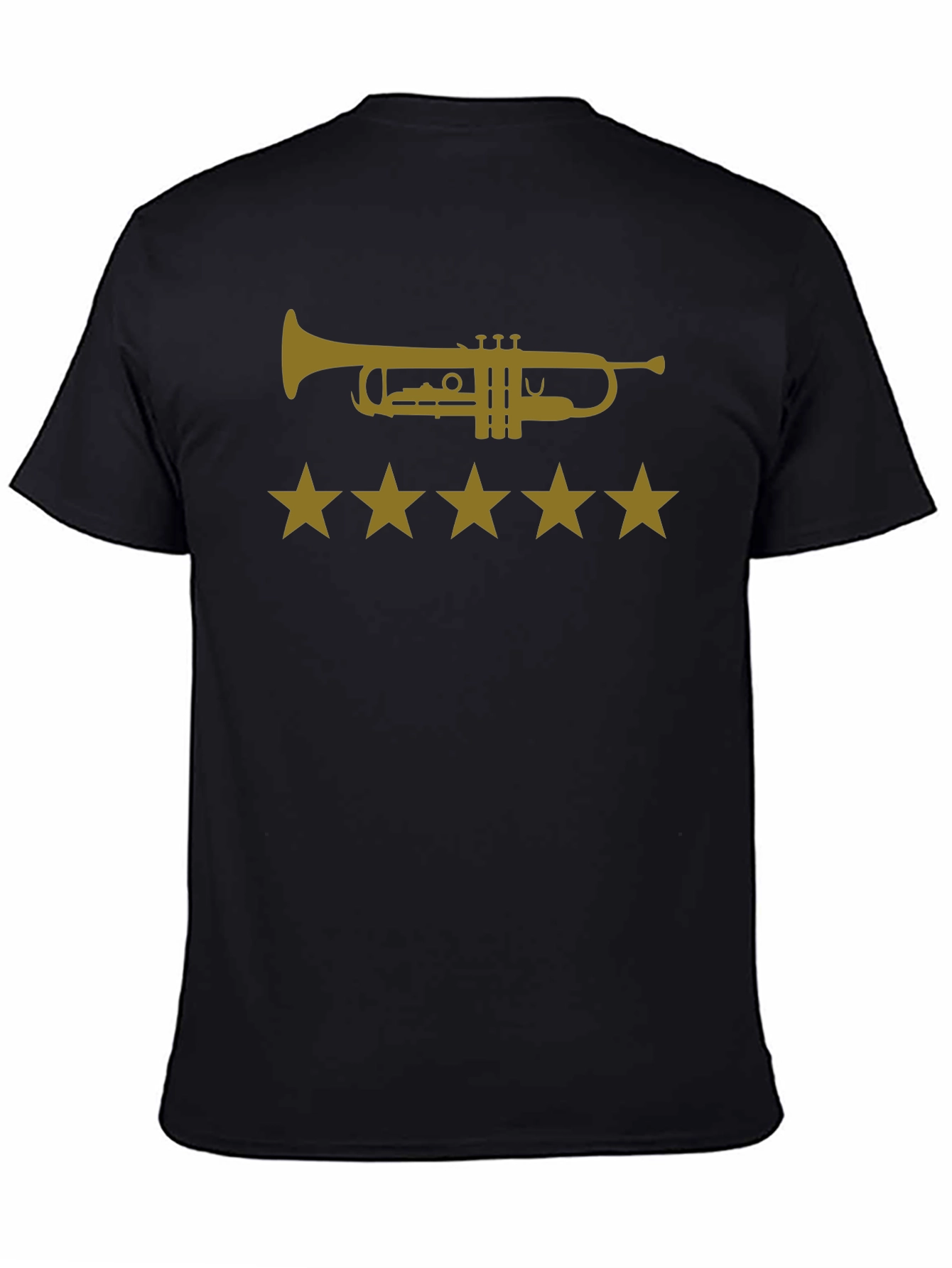 Trumpet & Stars Graphic Tee - Cool Music Shirt