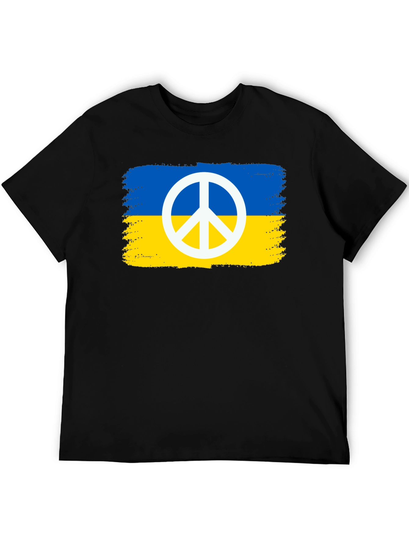 Ukraine Peace Sign Black T-Shirt