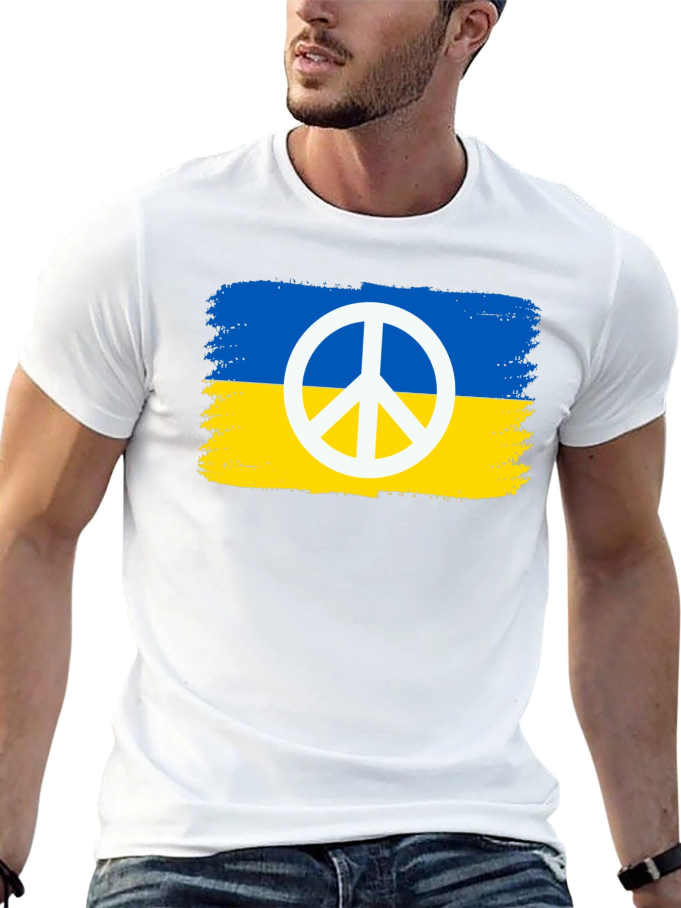 Ukraine Peace Sign Black T-Shirt
