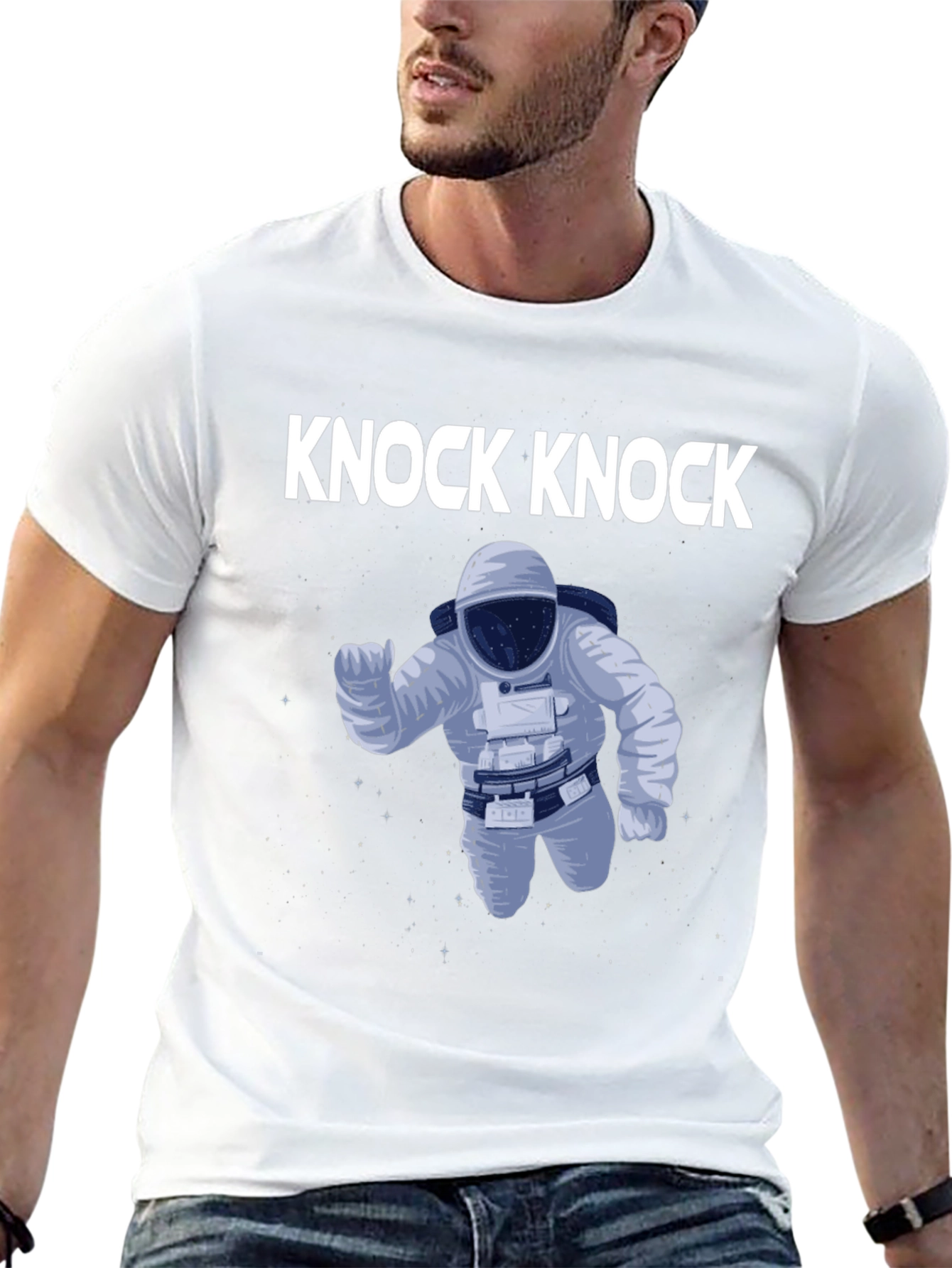 Knock Knock Astronaut Graphic Tee - Black