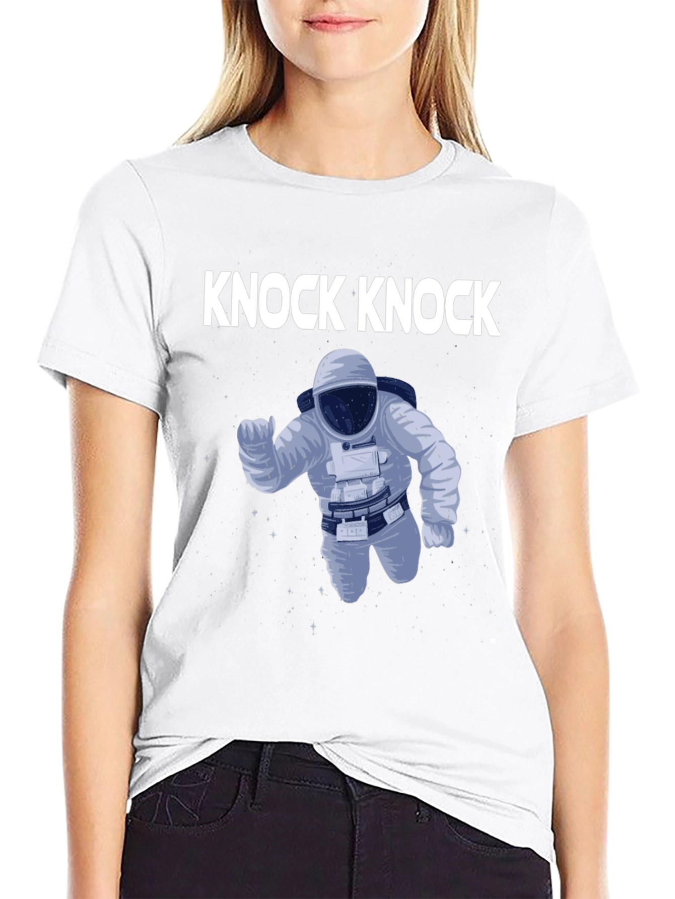 Knock Knock Astronaut Graphic Tee - Black