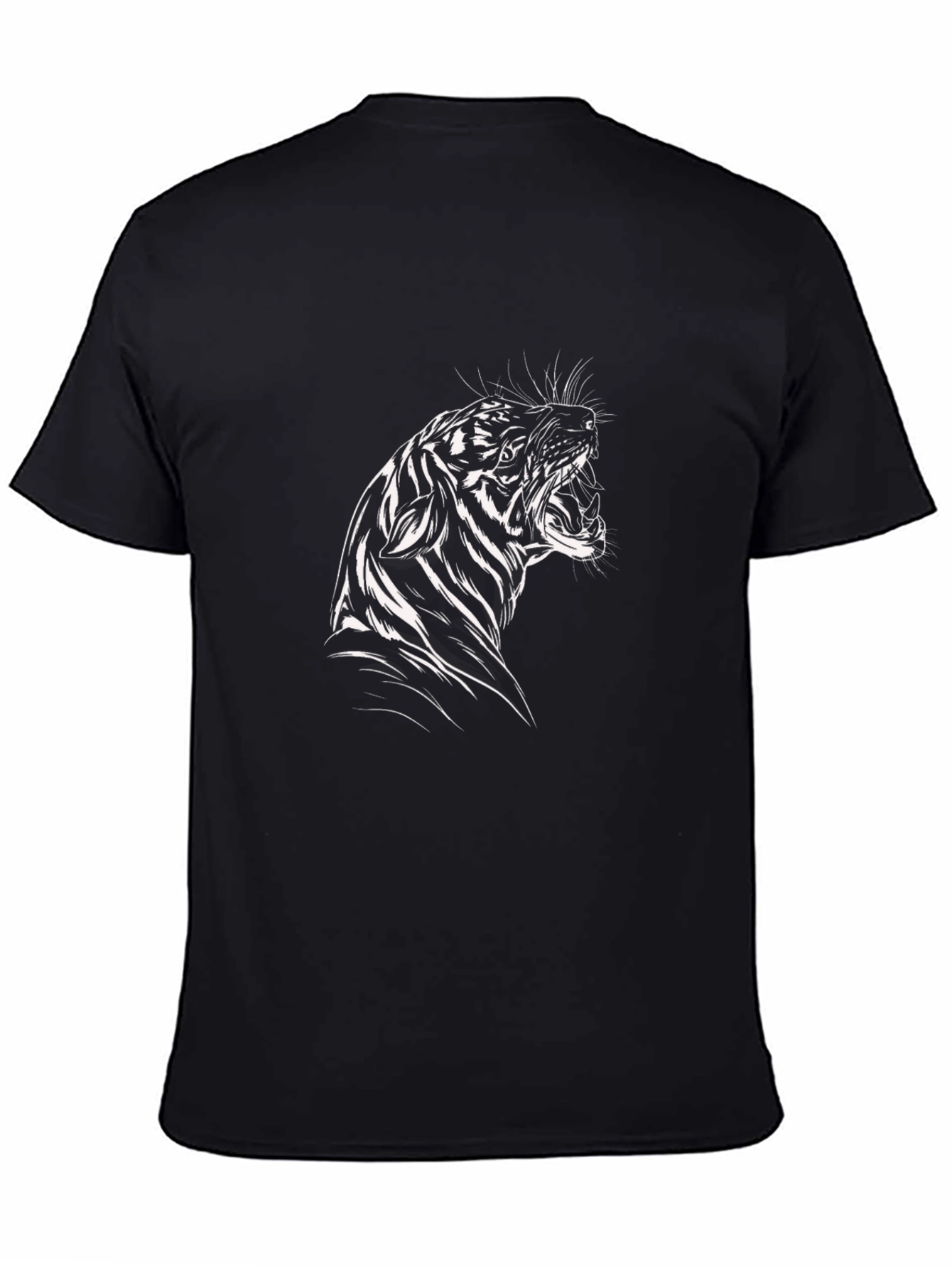 Mens Black Tiger Graphic T-Shirt