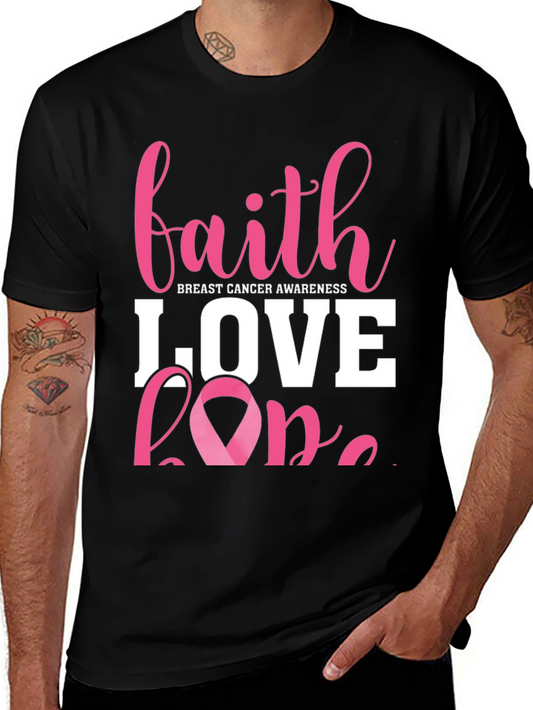 Faith Love Hope Breast Cancer Awareness T-Shirt