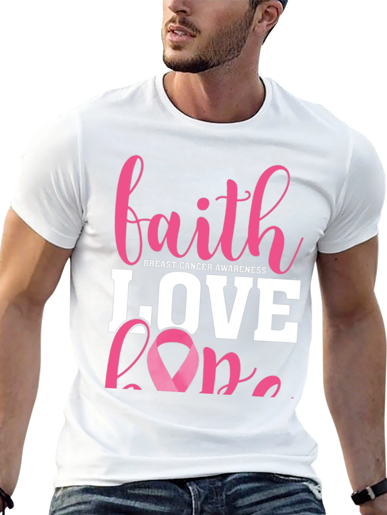 Faith Love Hope Breast Cancer Awareness T-Shirt