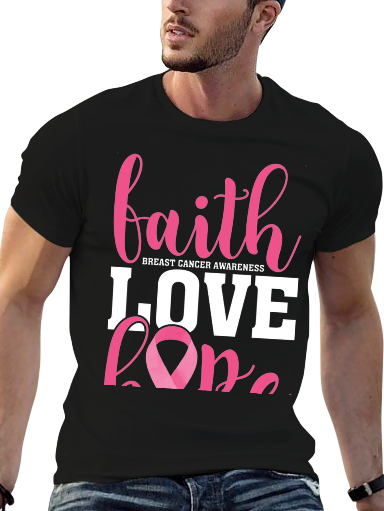 Faith Love Hope Breast Cancer Awareness T-Shirt