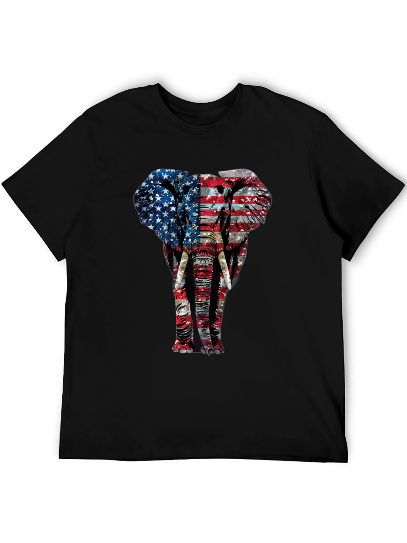 American Flag Elephant Graphic T-Shirt