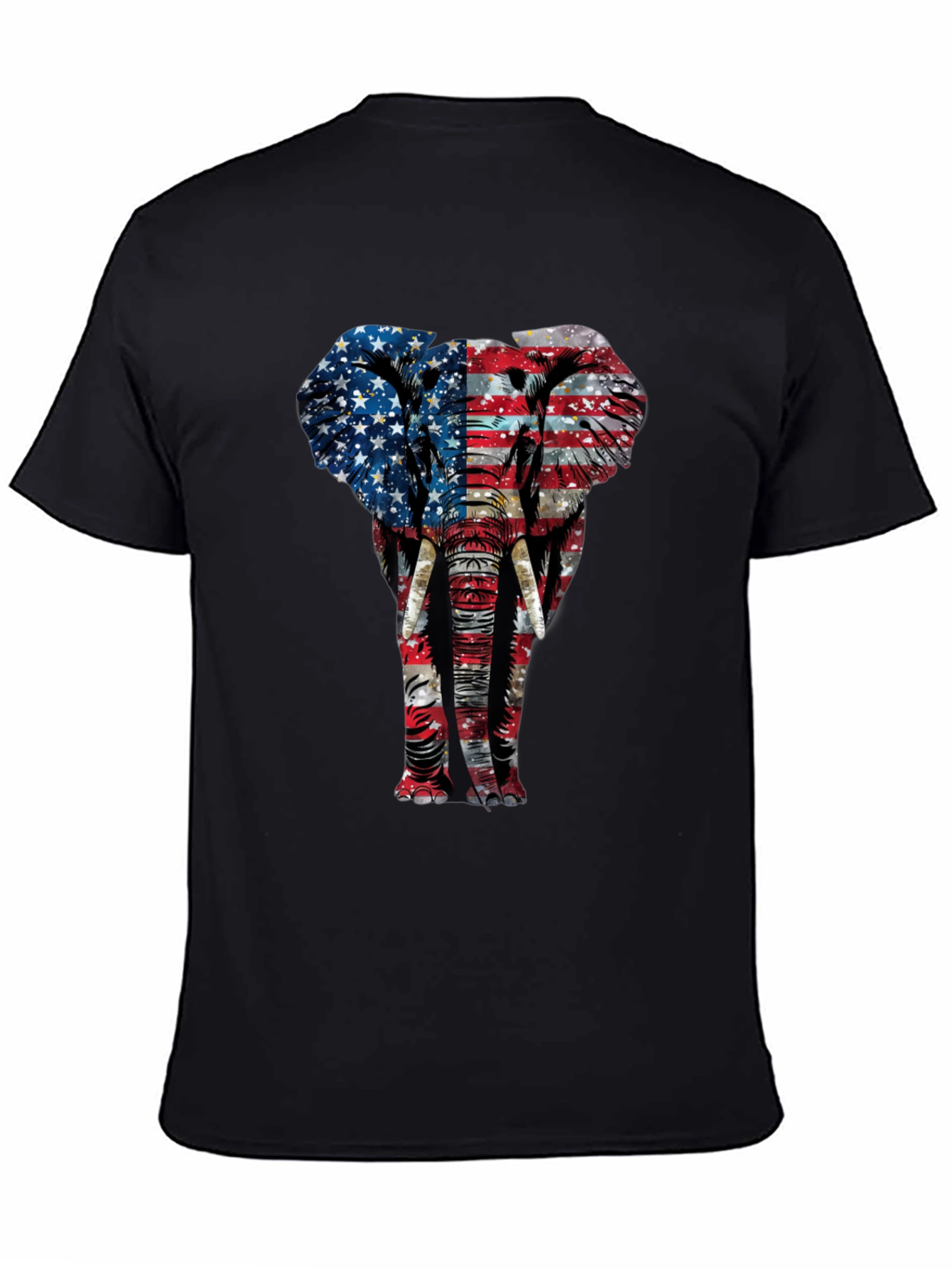 American Flag Elephant Graphic T-Shirt
