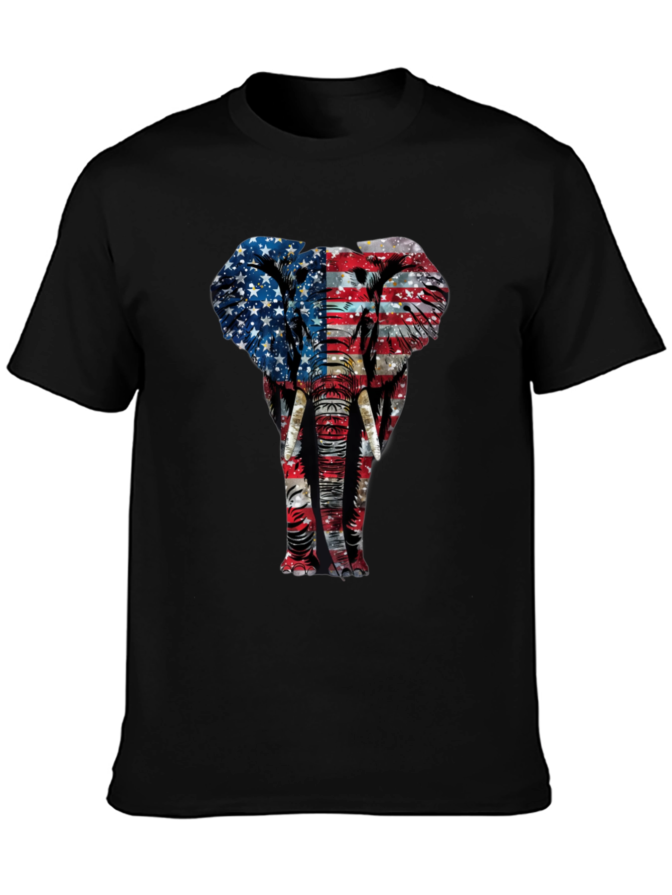 American Flag Elephant Graphic T-Shirt