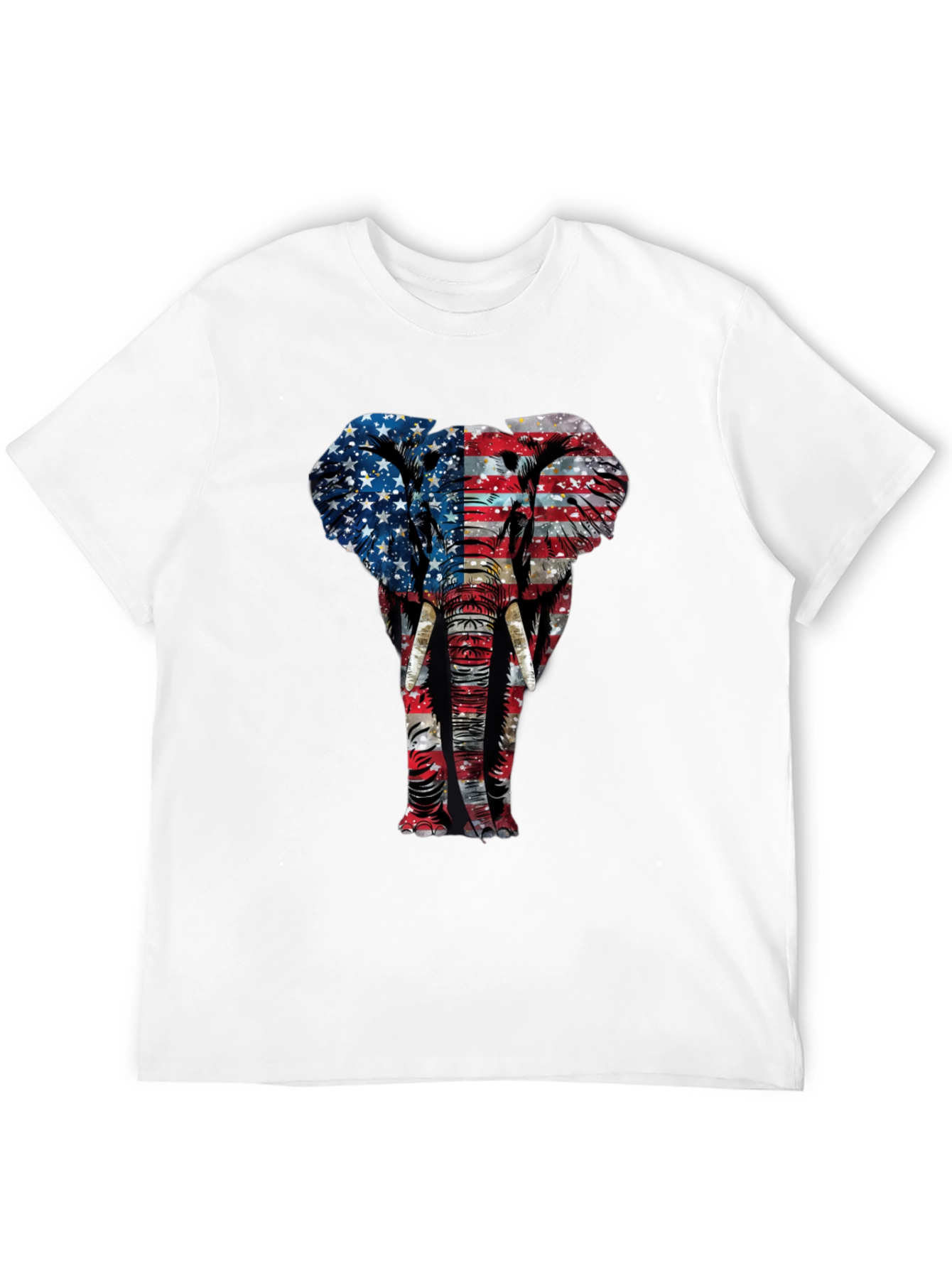 American Flag Elephant Graphic T-Shirt