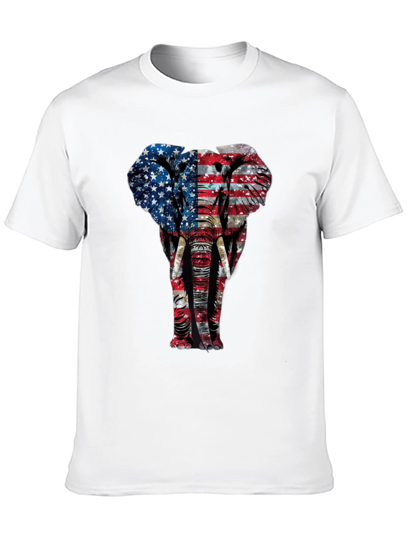 American Flag Elephant Graphic T-Shirt