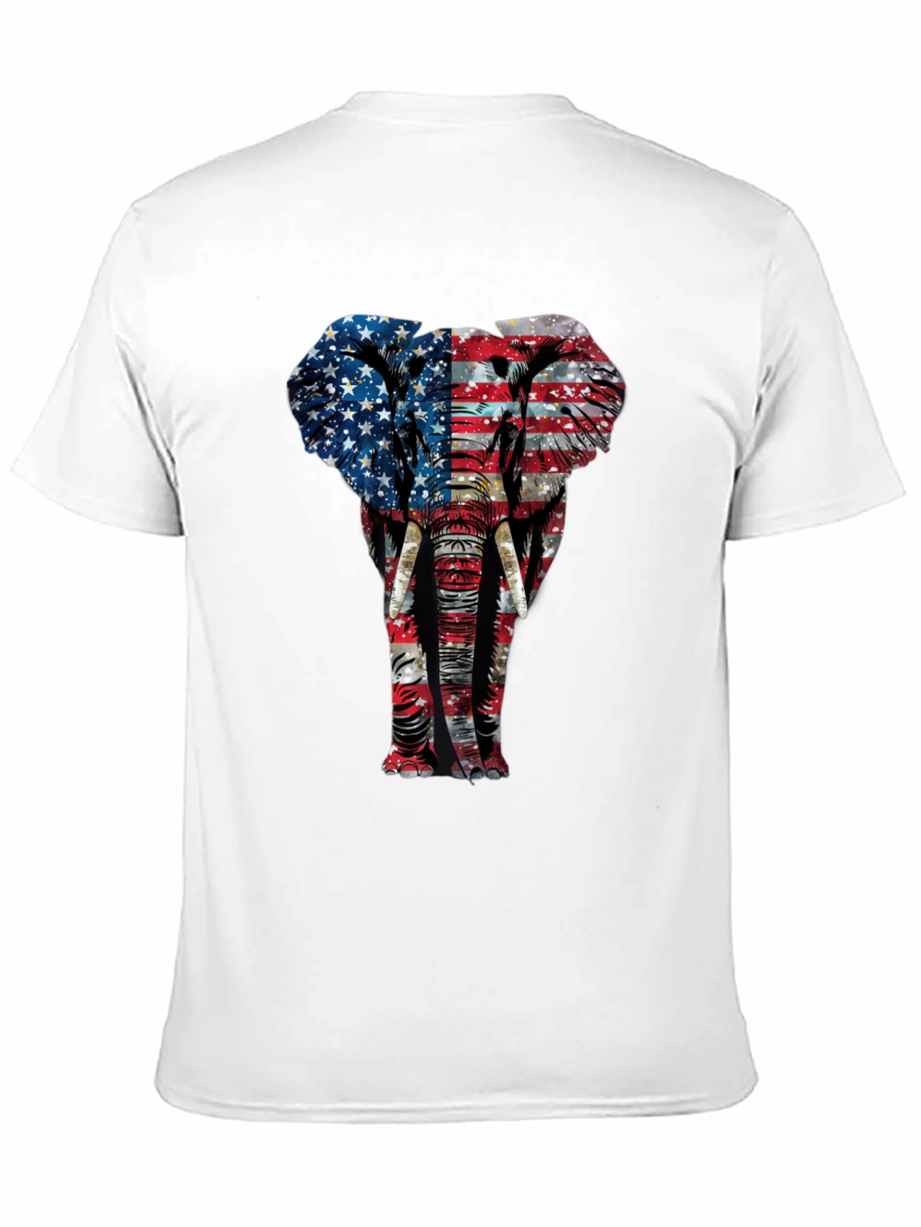 American Flag Elephant Graphic T-Shirt