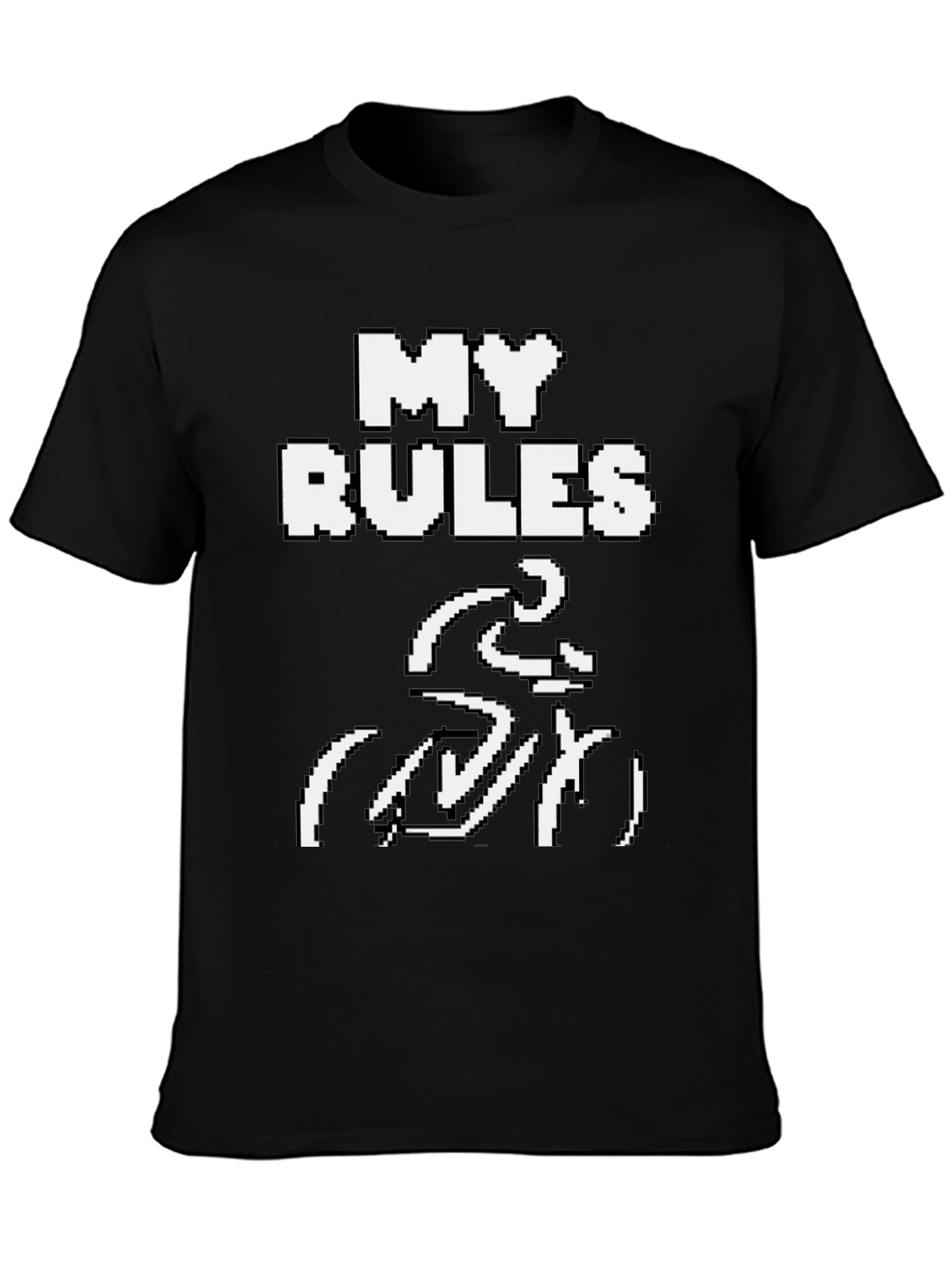 My Rules Cycling T-Shirt - Black Crew Neck