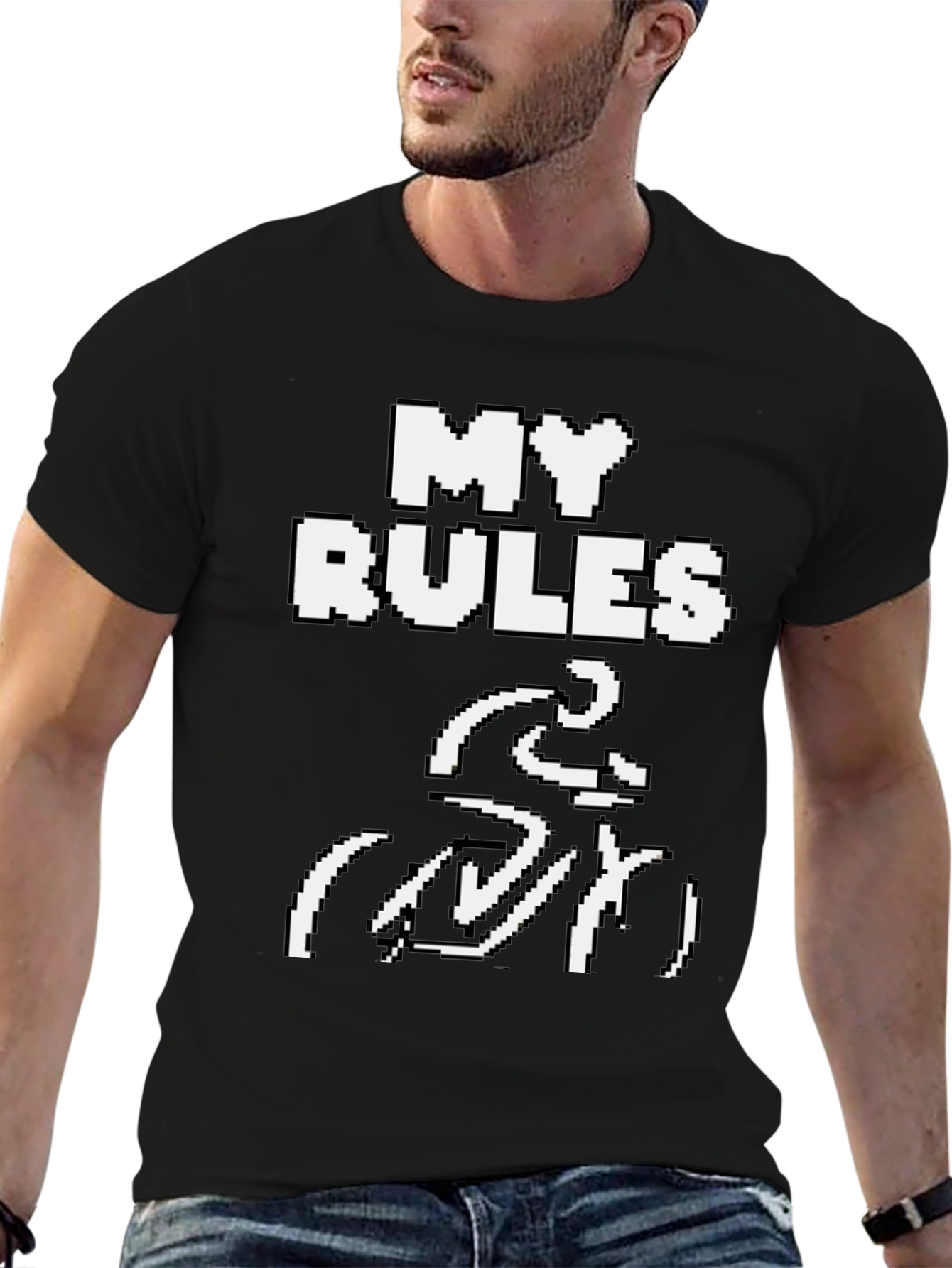 My Rules Cycling T-Shirt - Black Crew Neck