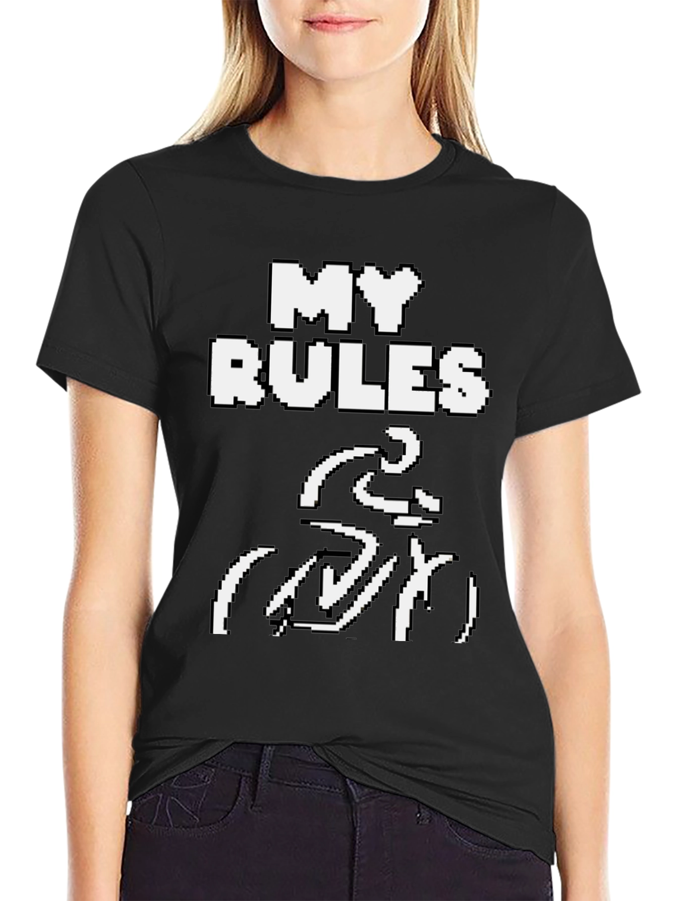 My Rules Cycling T-Shirt - Black Crew Neck