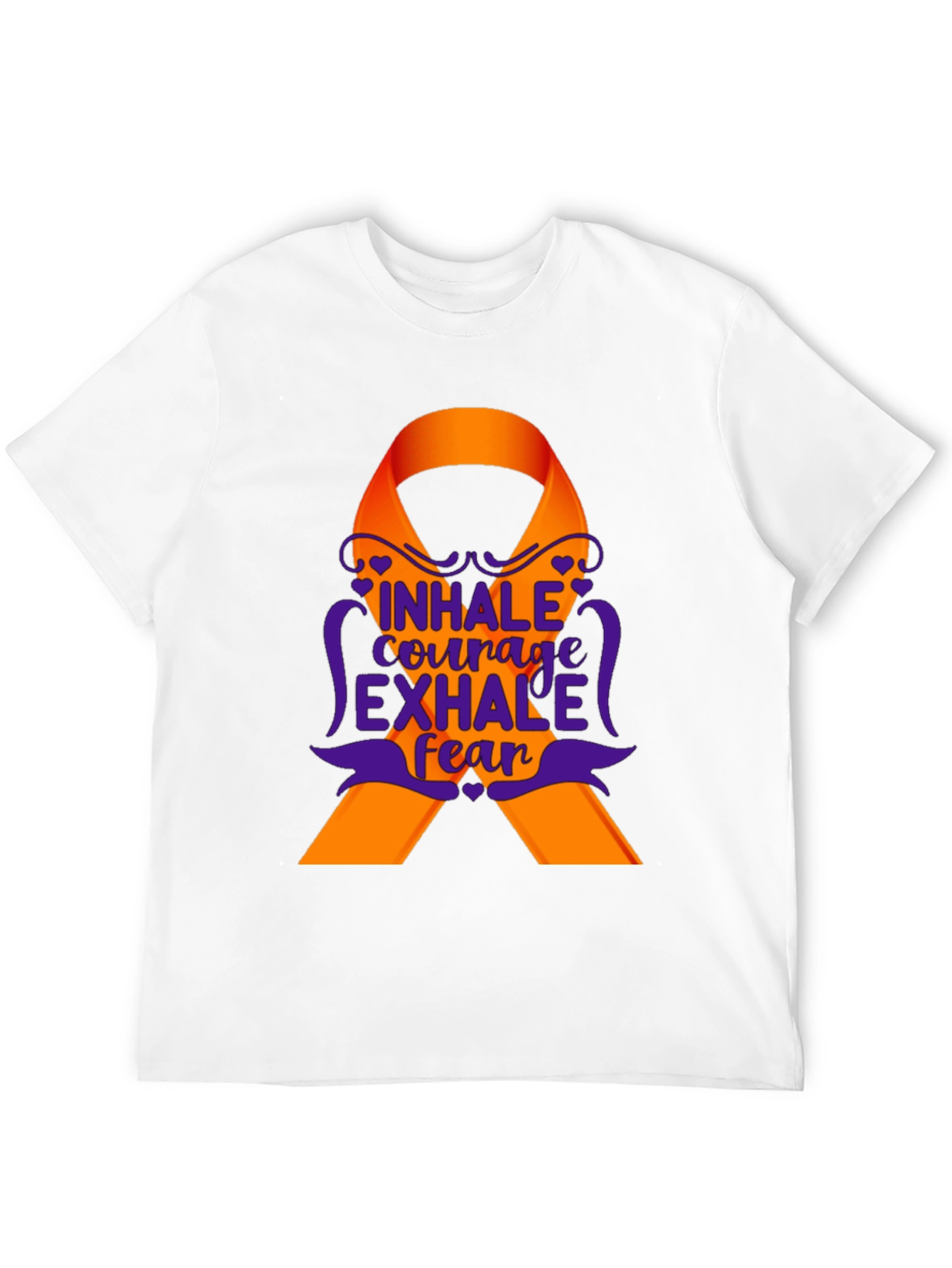 Inhale Courage Exhale Fear Awareness Ribbon T-Shirt