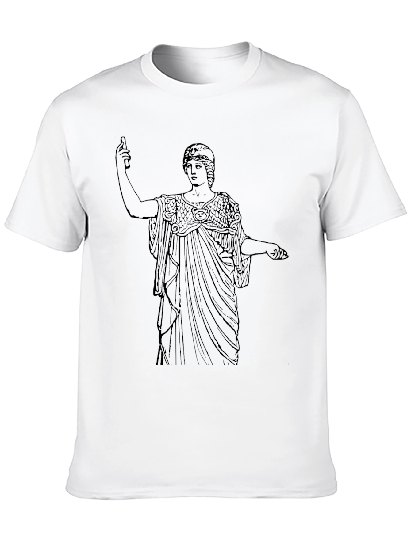 Athena Graphic Tee - Black Cotton Blend T-Shirt