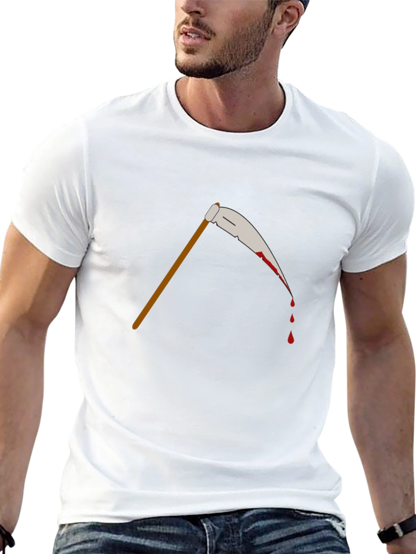 Bloody Scythe Graphic Tee - Black Cotton T-Shirt