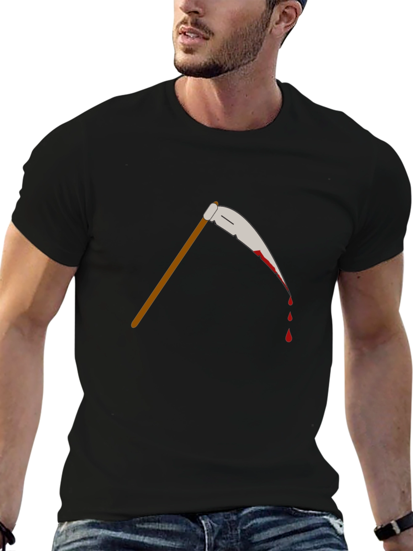 Bloody Scythe Graphic Tee - Black Cotton T-Shirt