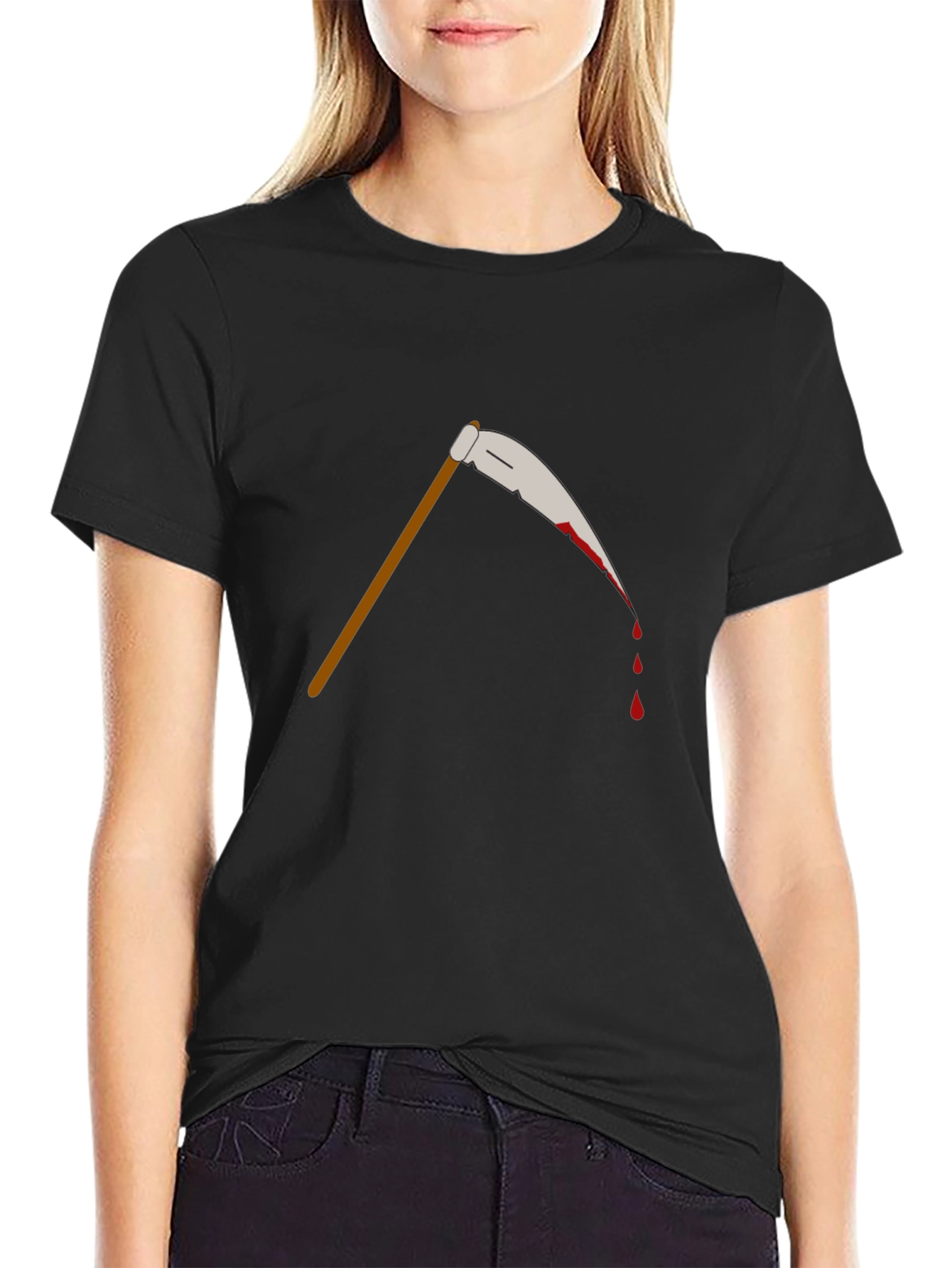 Bloody Scythe Graphic Tee - Black Cotton T-Shirt
