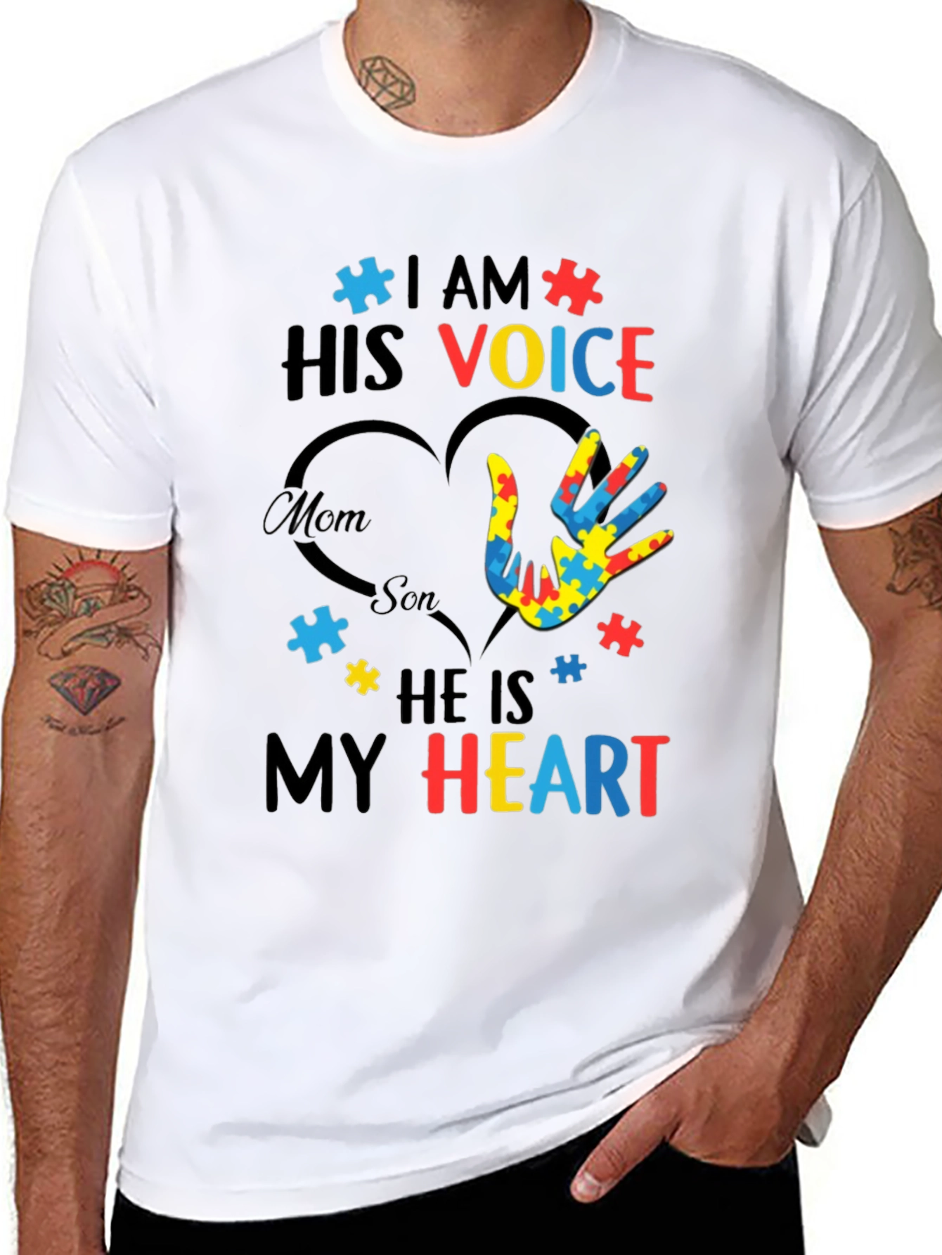 Autism Awareness I am His Voice Graphic Tee