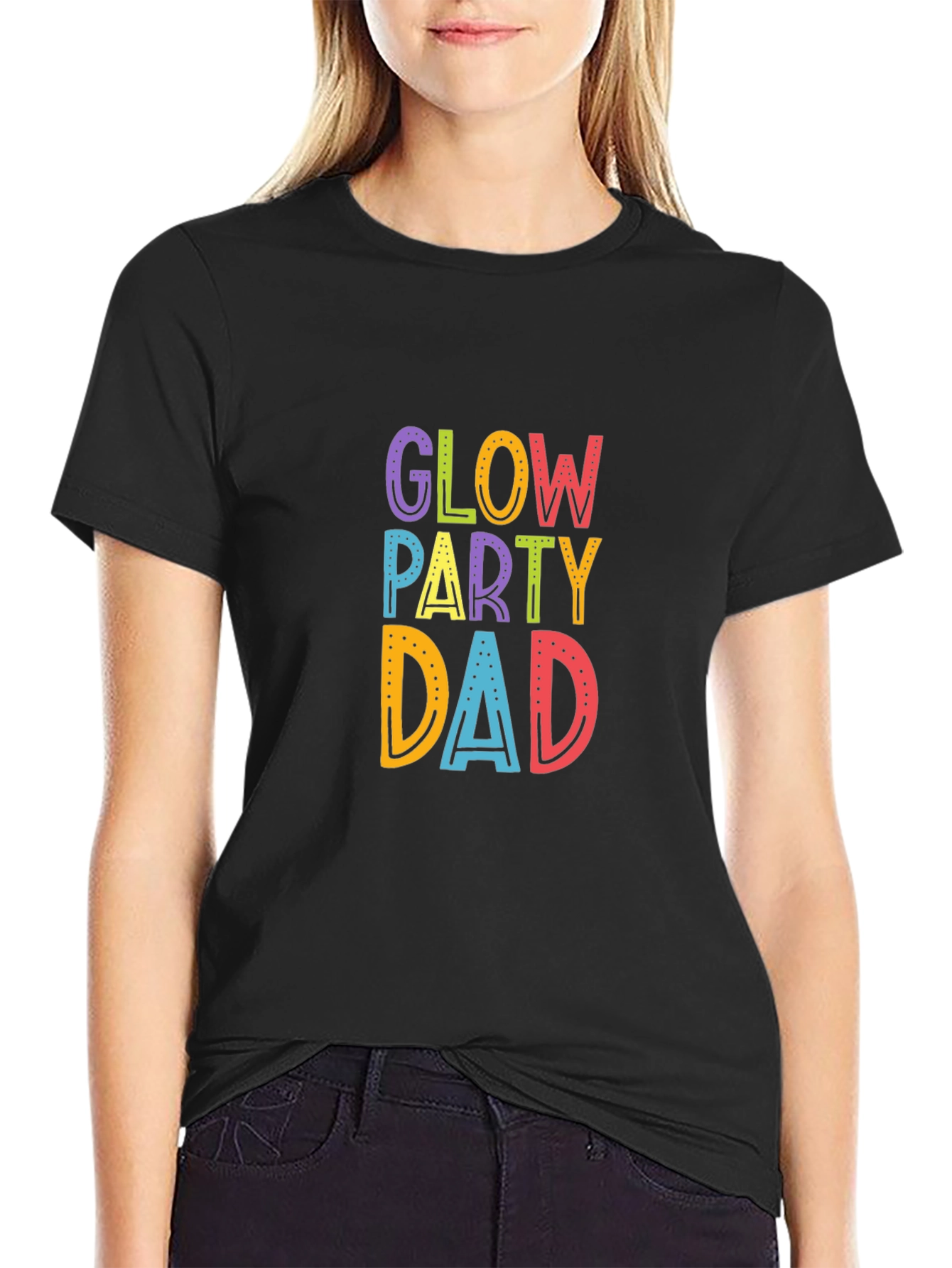 Glow Party Dad Black T-Shirt