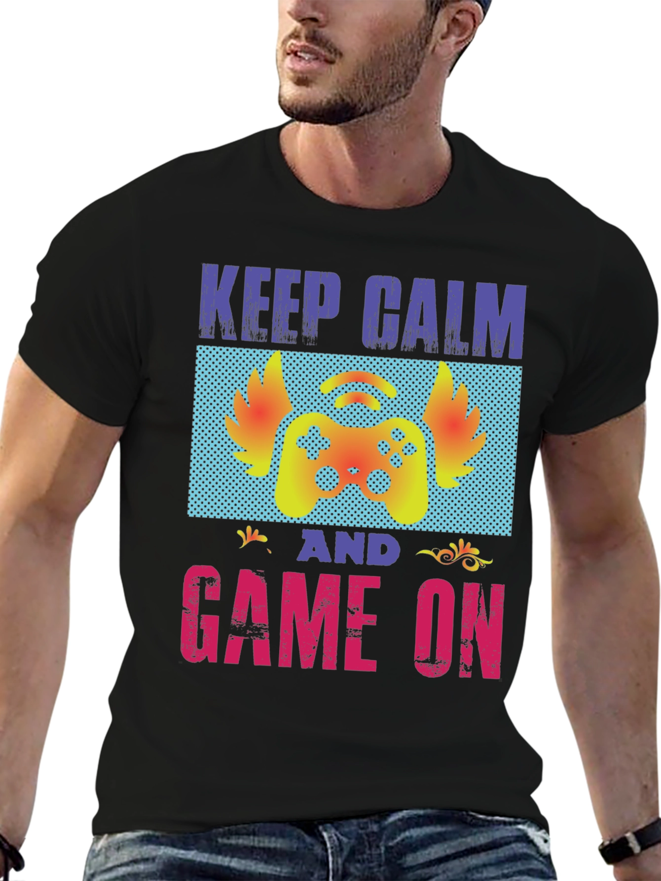 Keep Calm and Game On Graphic T-Shirt