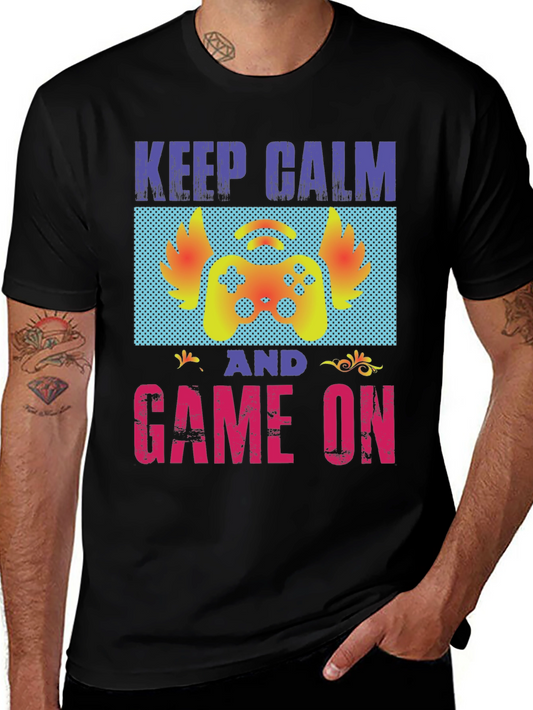Keep Calm and Game On Graphic T-Shirt