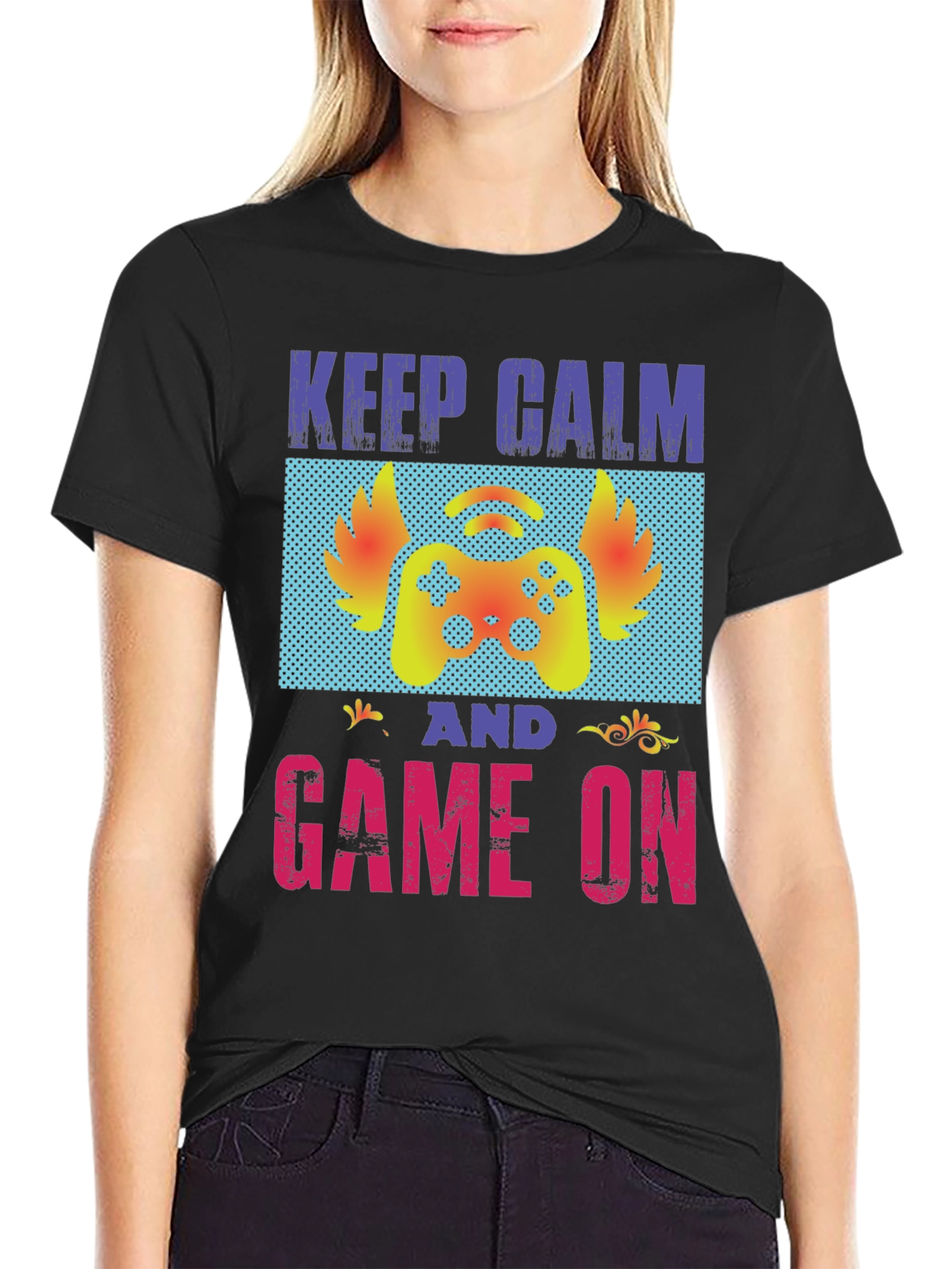 Keep Calm and Game On Graphic T-Shirt