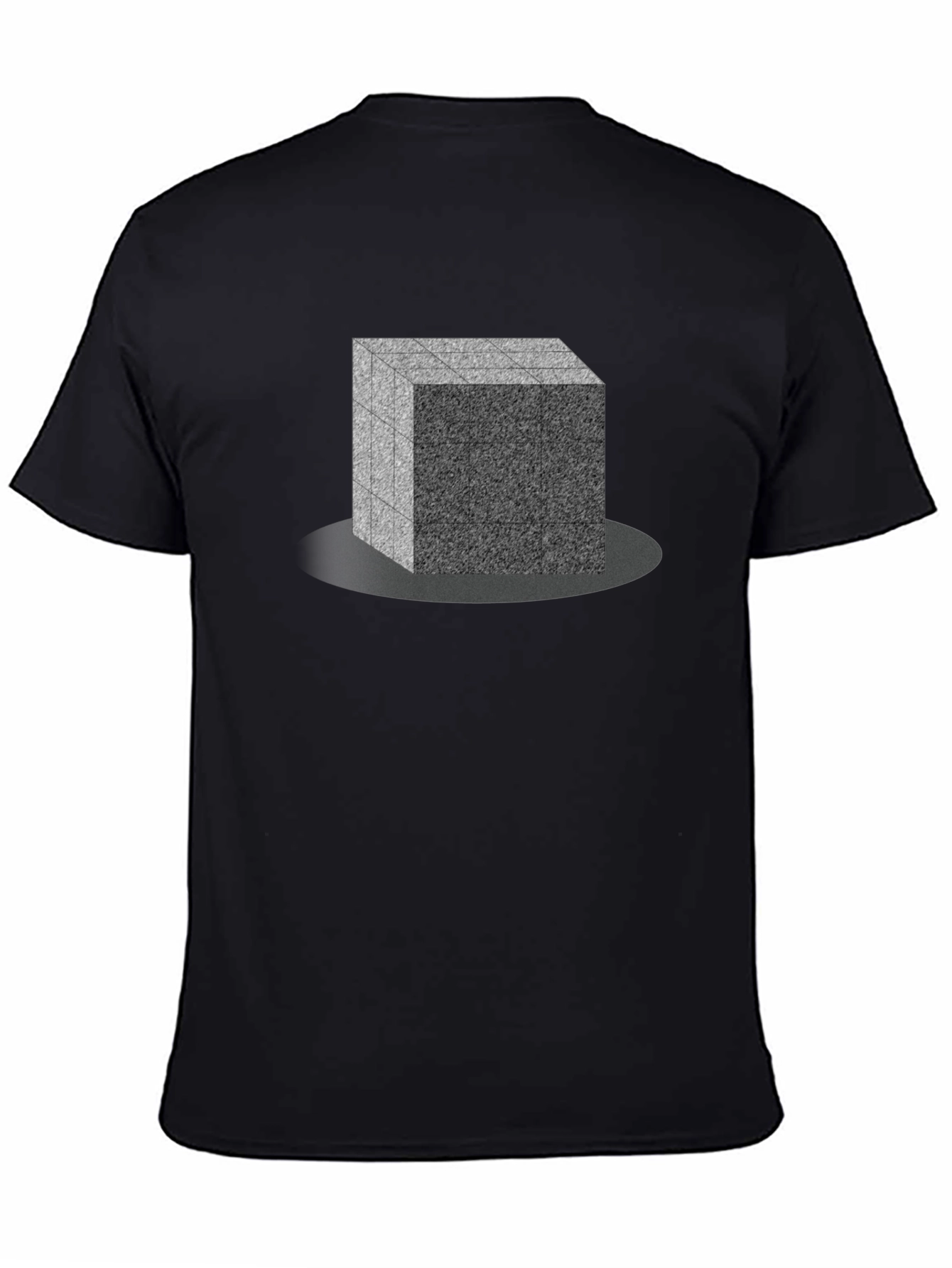 Geometric Cube Design Black T-Shirt