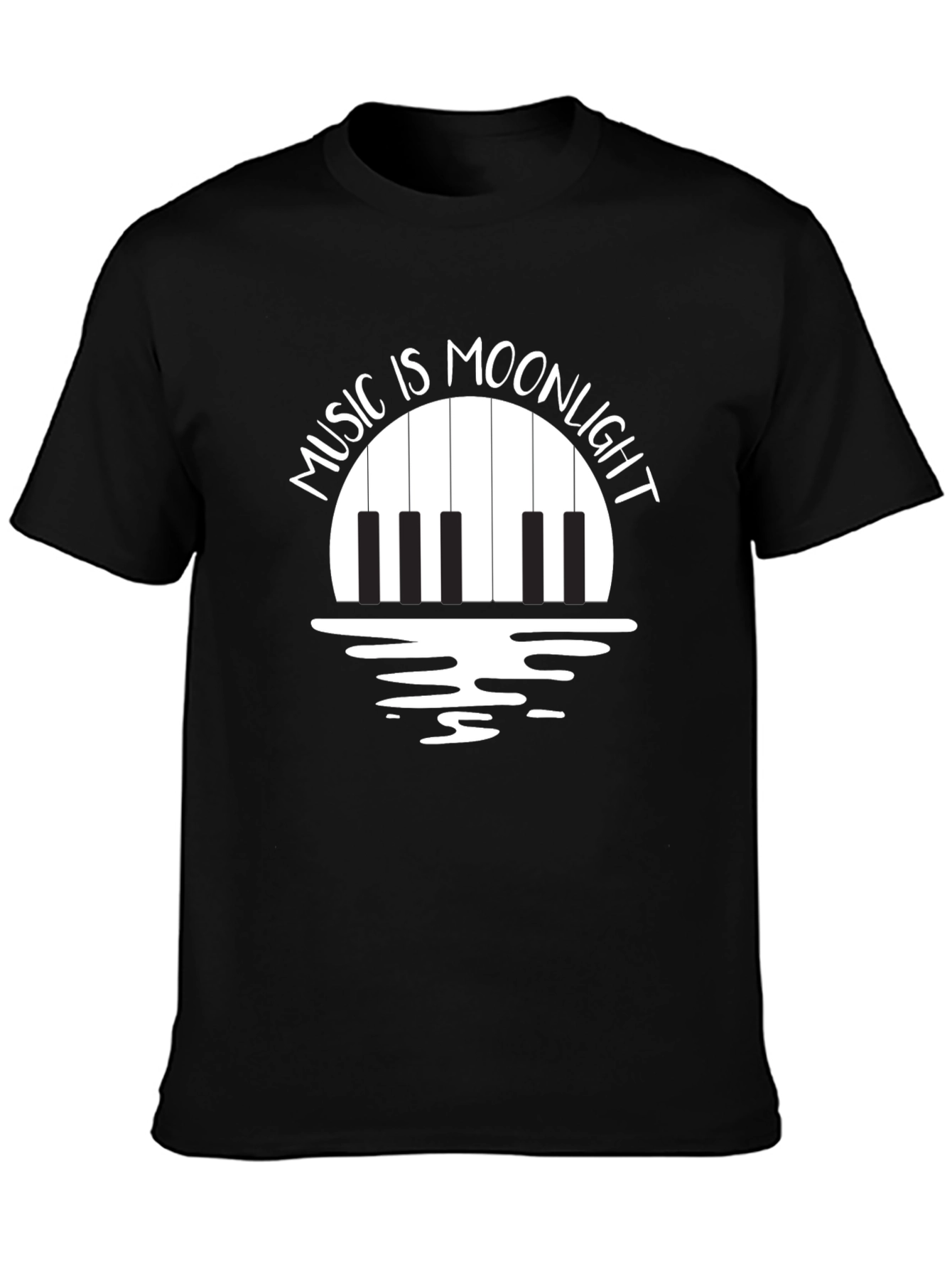 Music is Moonlight Piano Graphic T-Shirt