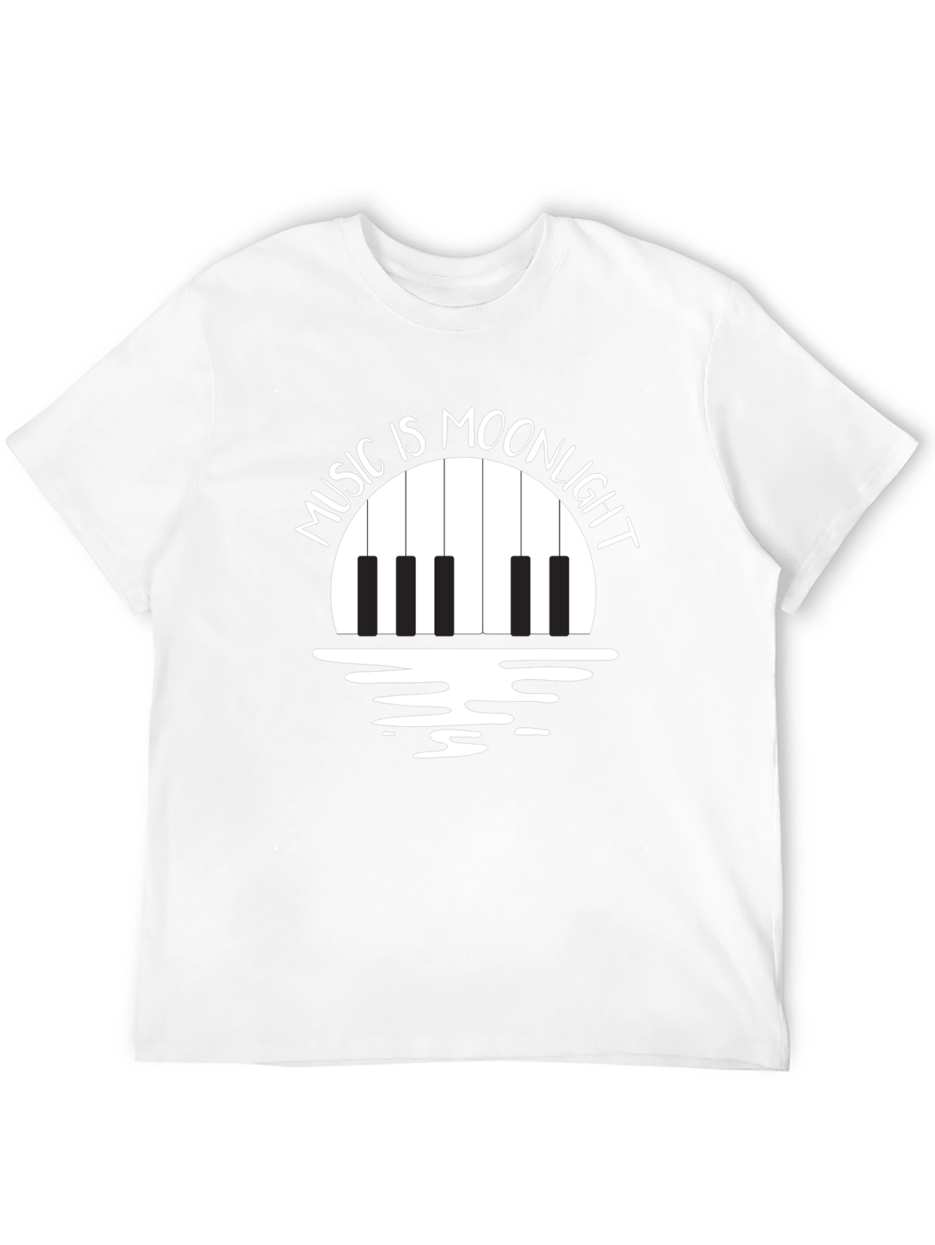 Music is Moonlight Piano Graphic T-Shirt