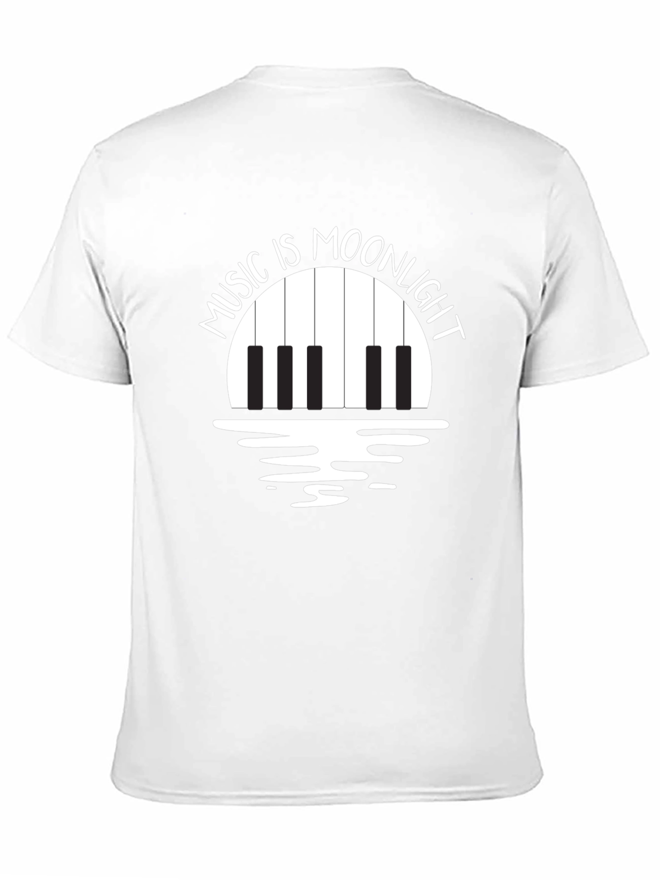 Music is Moonlight Piano Graphic T-Shirt