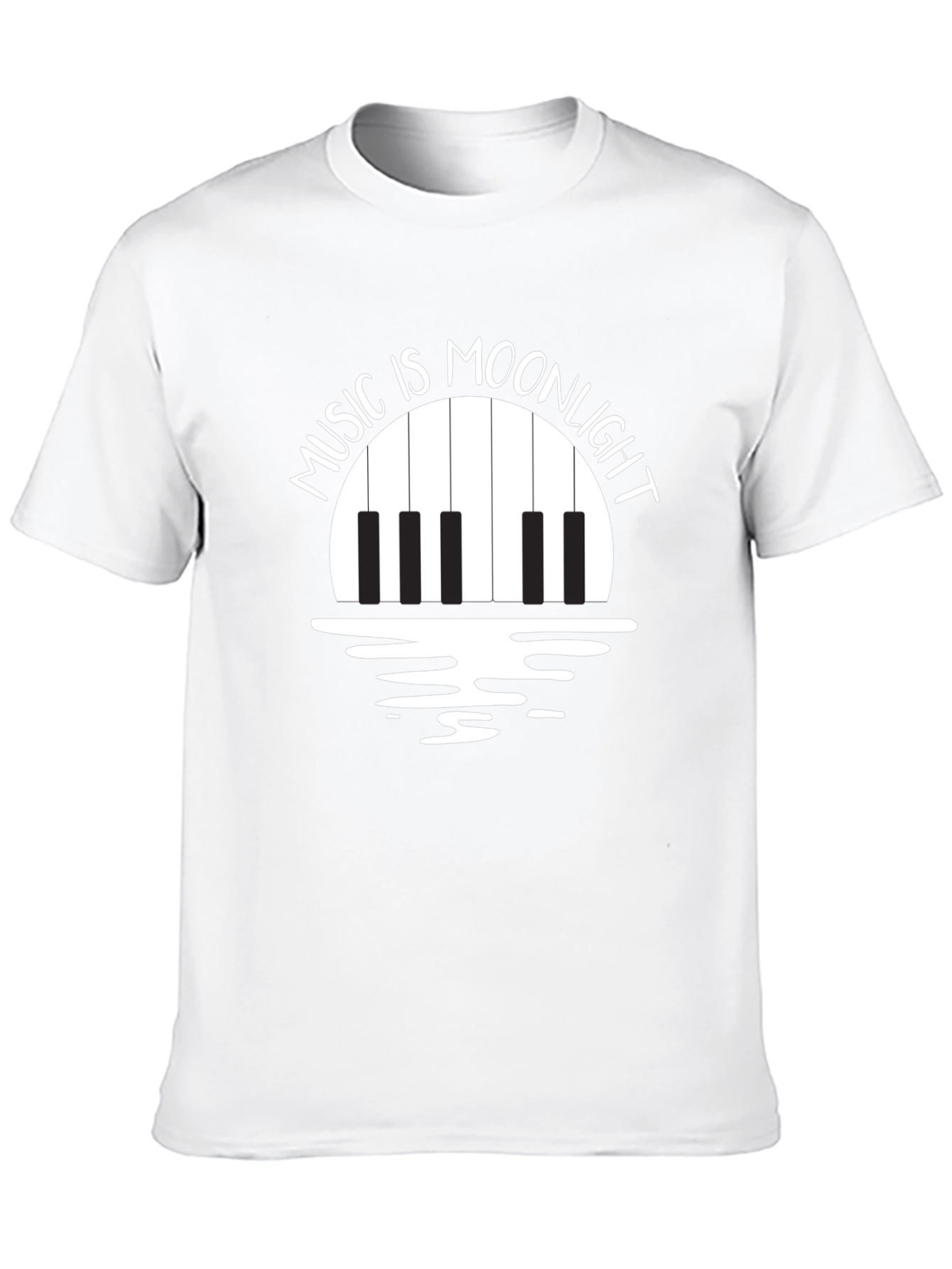 Music is Moonlight Piano Graphic T-Shirt