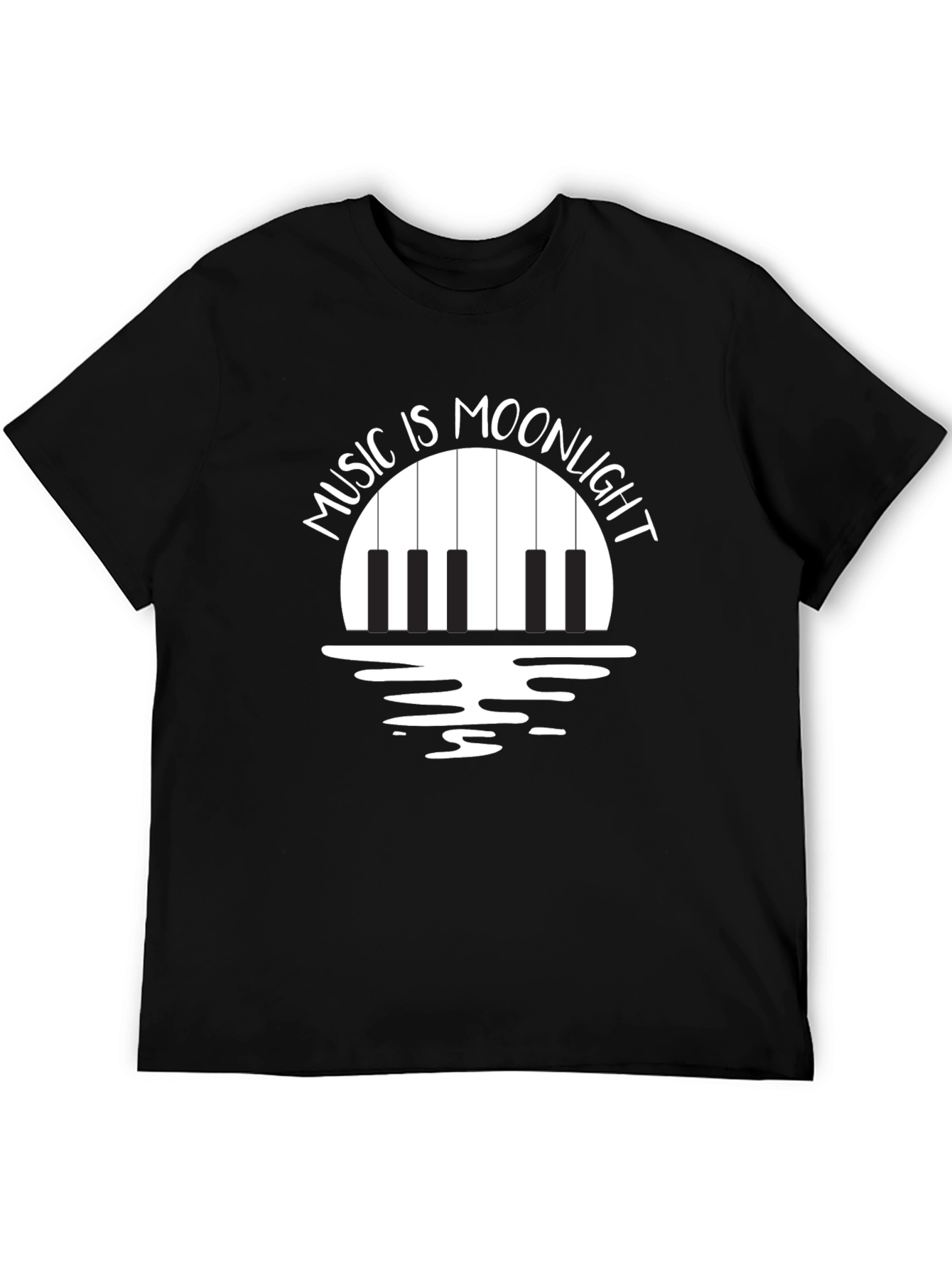 Music is Moonlight Piano Graphic T-Shirt